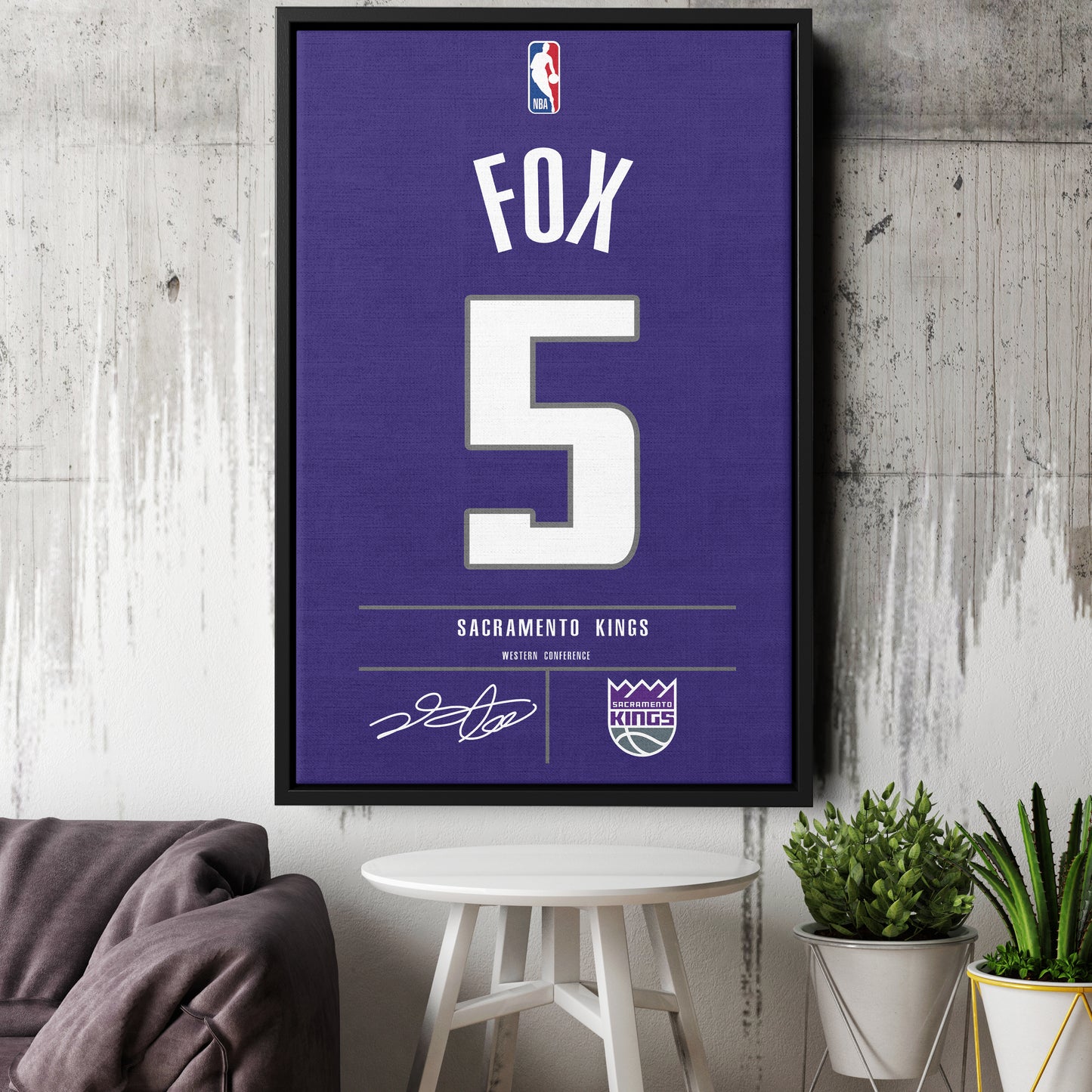 De'Aaron Fox Kings Jersey Canvas Print | Wall Art Decor