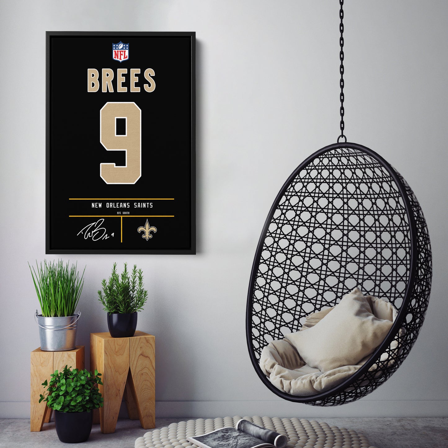 Drew Brees Saints Jersey Canvas Print | Wall Art Decor