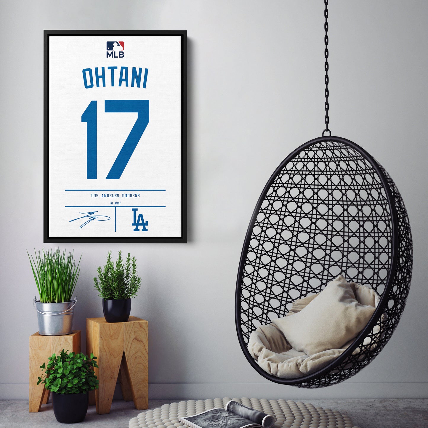 Shohei Ohtani Dodgers Jersey Canvas Print | Wall Art Decor