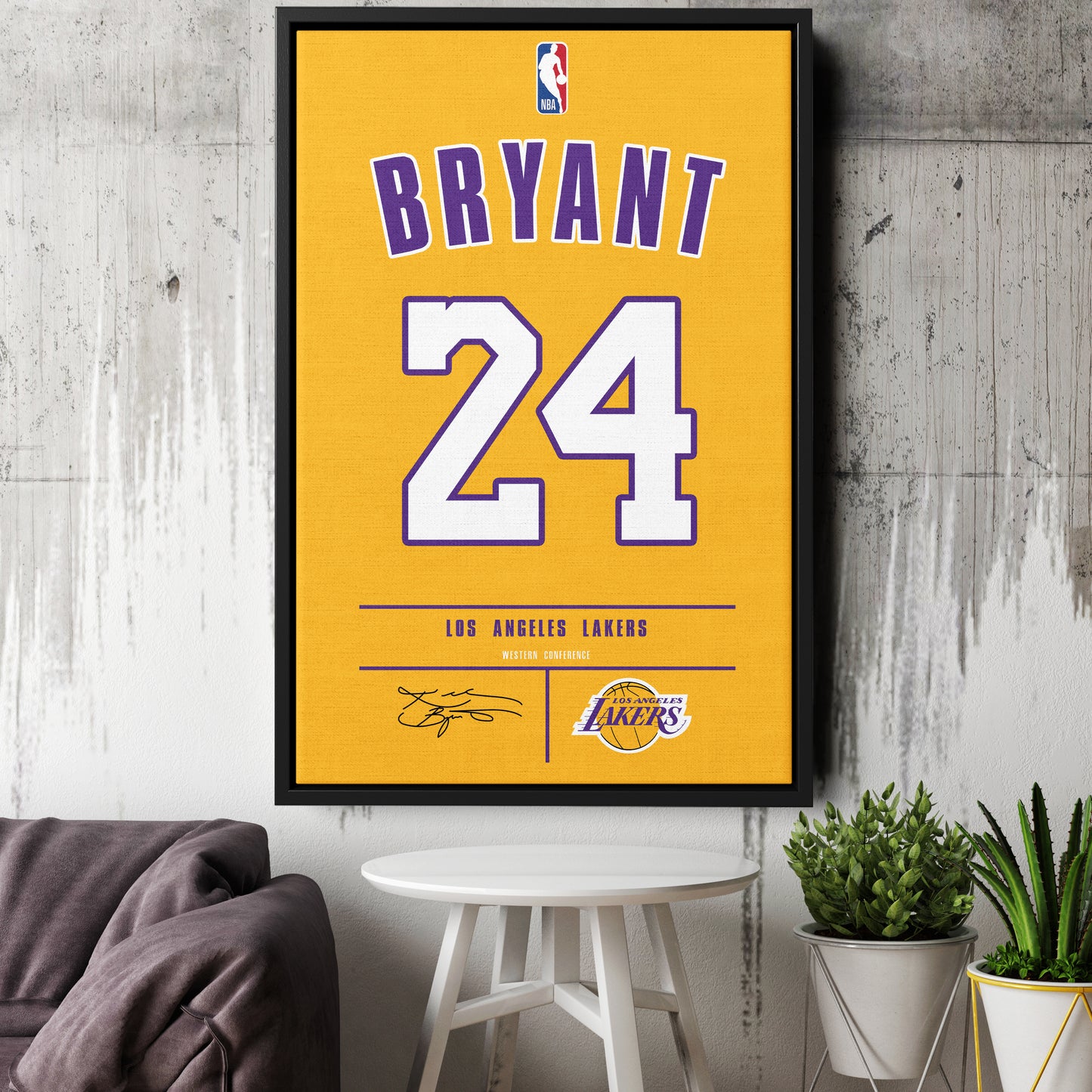 Kobe Bryant Lakers #24 Jersey Canvas Print | Wall Art Decor