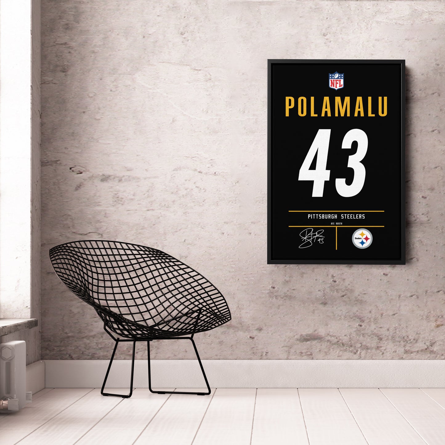 Troy Polamalu Steelers Jersey Canvas Print | Wall Art Decor