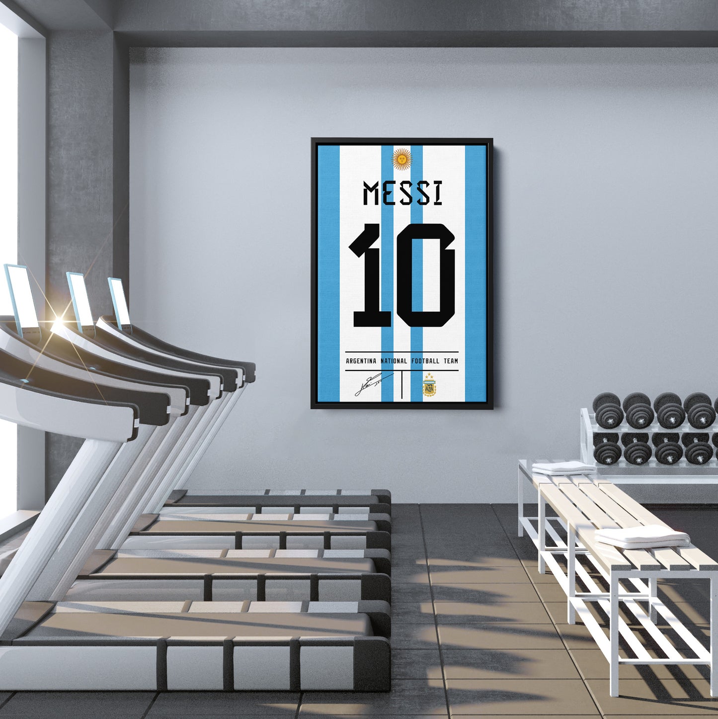 Lionel Messi Argentina Jersey Canvas Print | Soccer Wall Art Decor