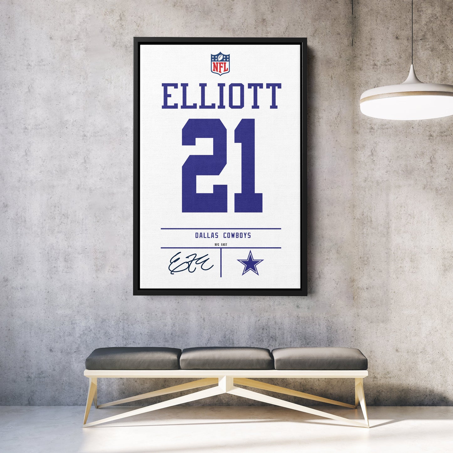 Ezekiel Elliott Cowboys Jersey Canvas Print | Wall Art Decor