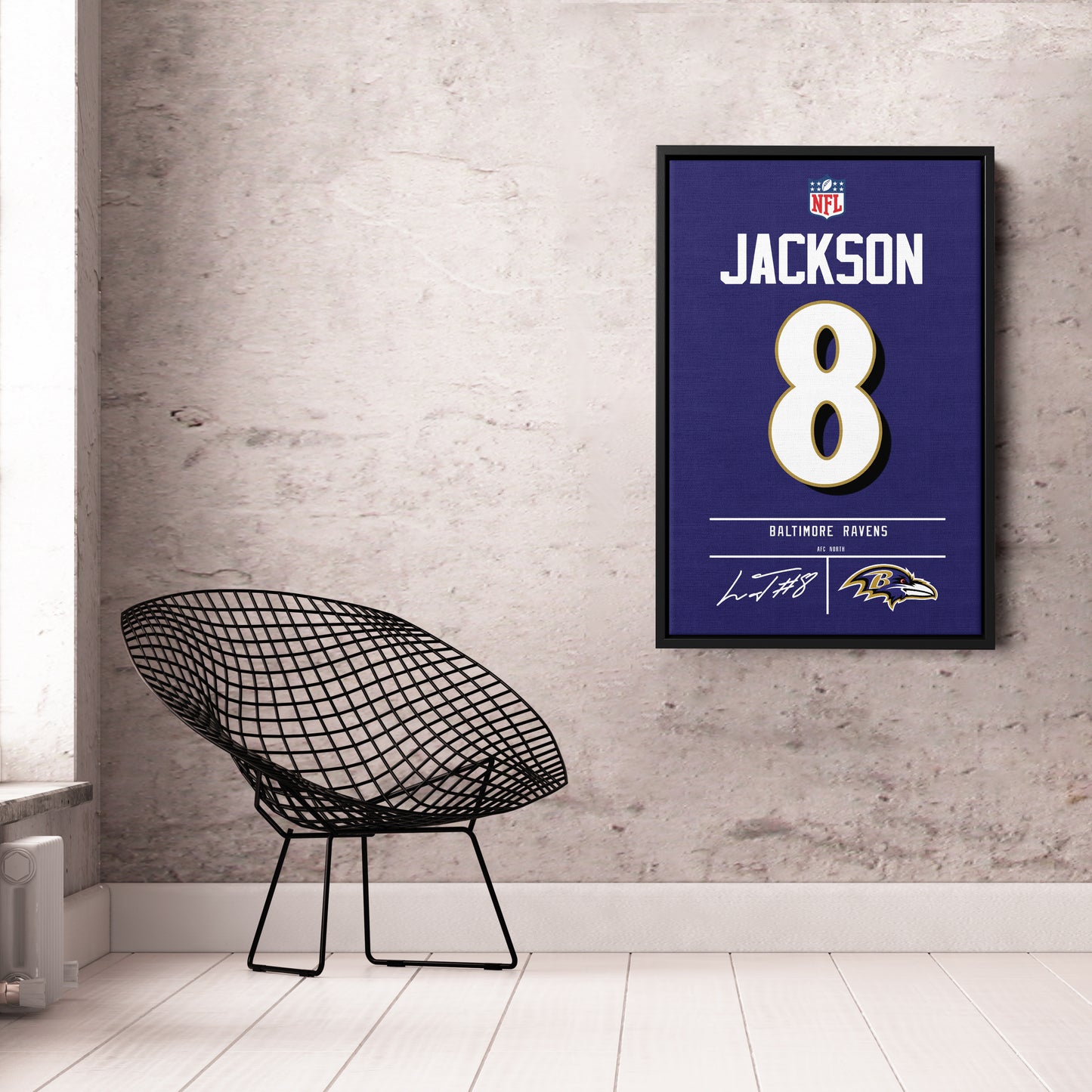 Lamar Jackson Ravens Jersey Canvas Print | Wall Art Decor