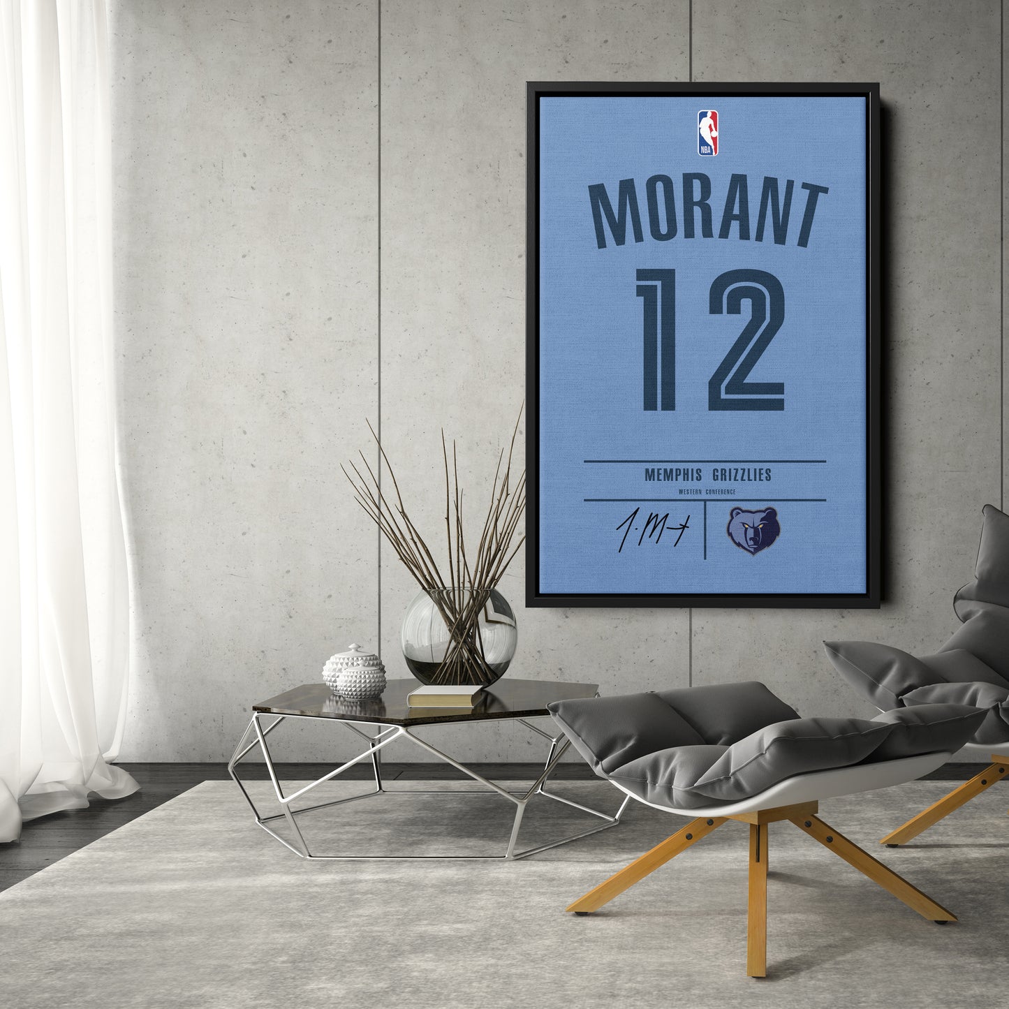 Ja Morant Grizzlies Jersey Canvas Print | Wall Art Decor
