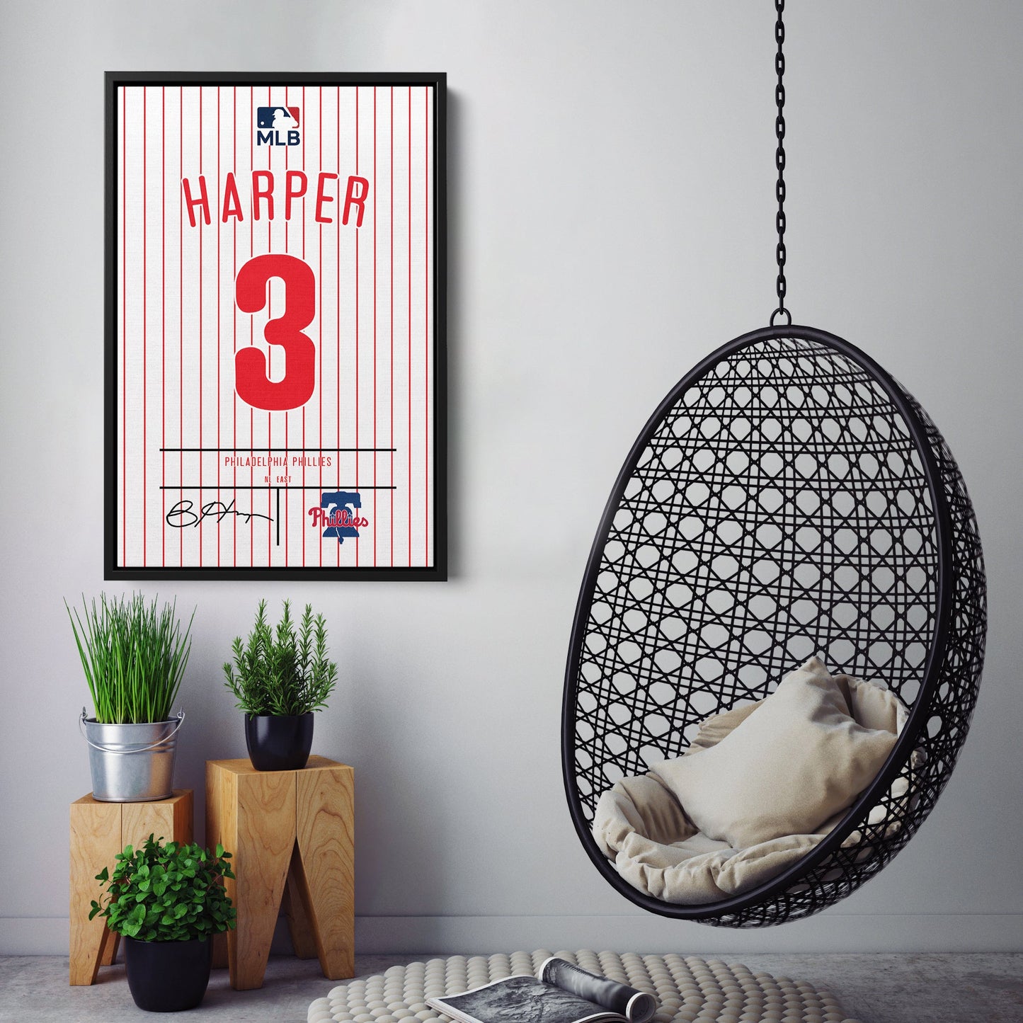 Bryce Harper Phillies Jersey Canvas Print | Wall Art Decor