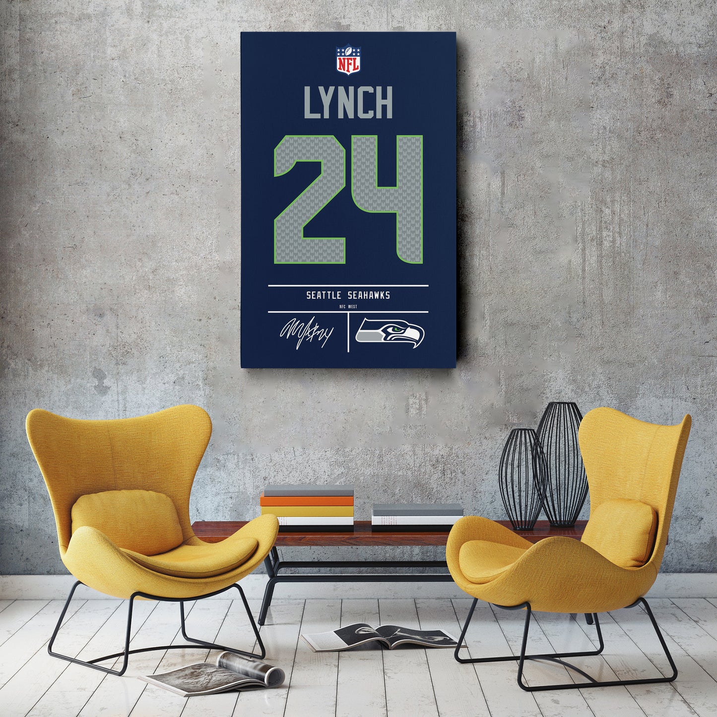 Marshawn Lynch Seahawks Jersey Canvas Print | Wall Art Decor