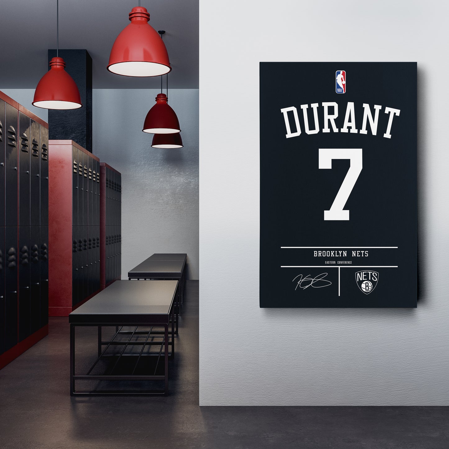 Kevin Durant Nets Jersey Canvas Print | Wall Art Decor