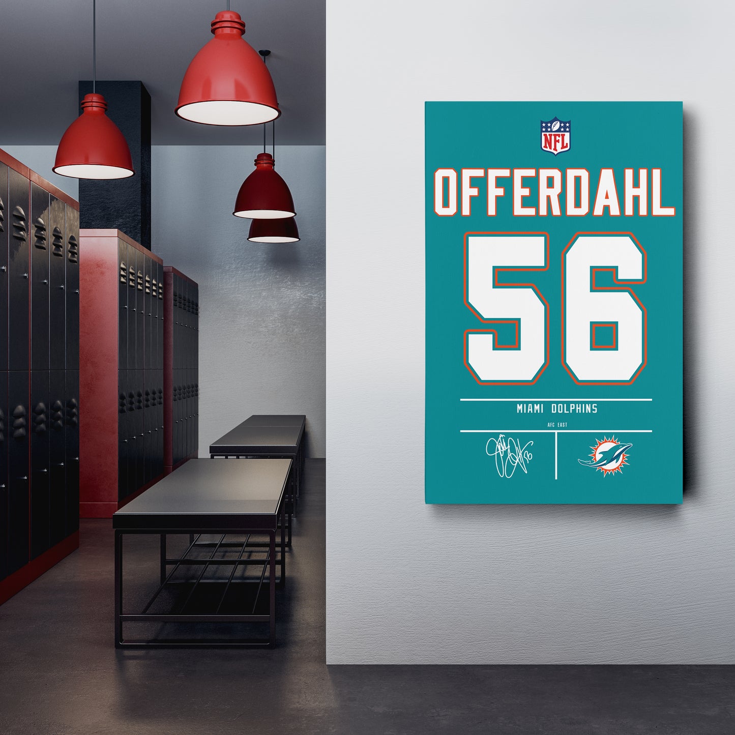 John Offerdahl Dolphins Jersey Canvas Print | Wall Art Decor