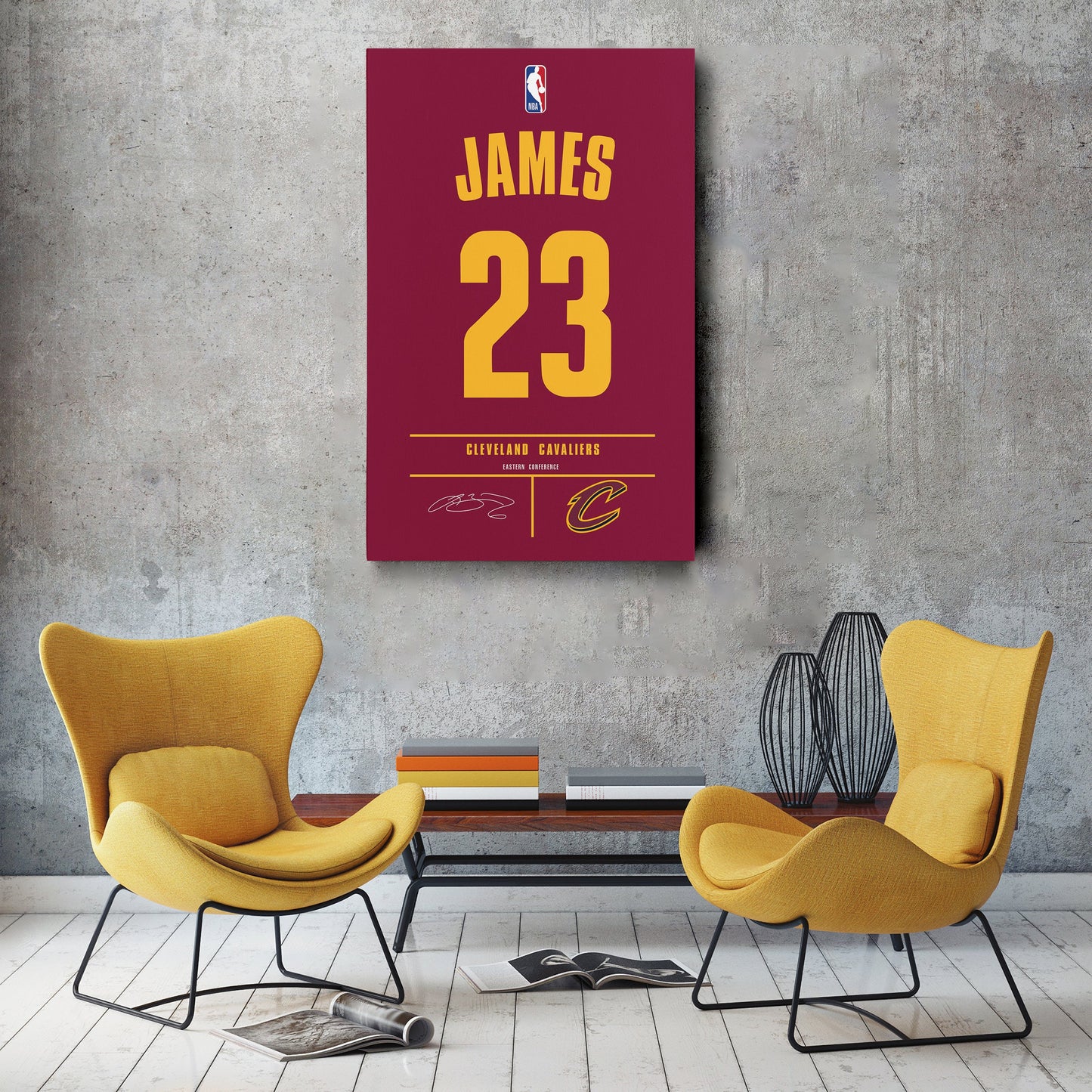 Lebron James Cavaliers Jersey Canvas Print | Wall Art Decor