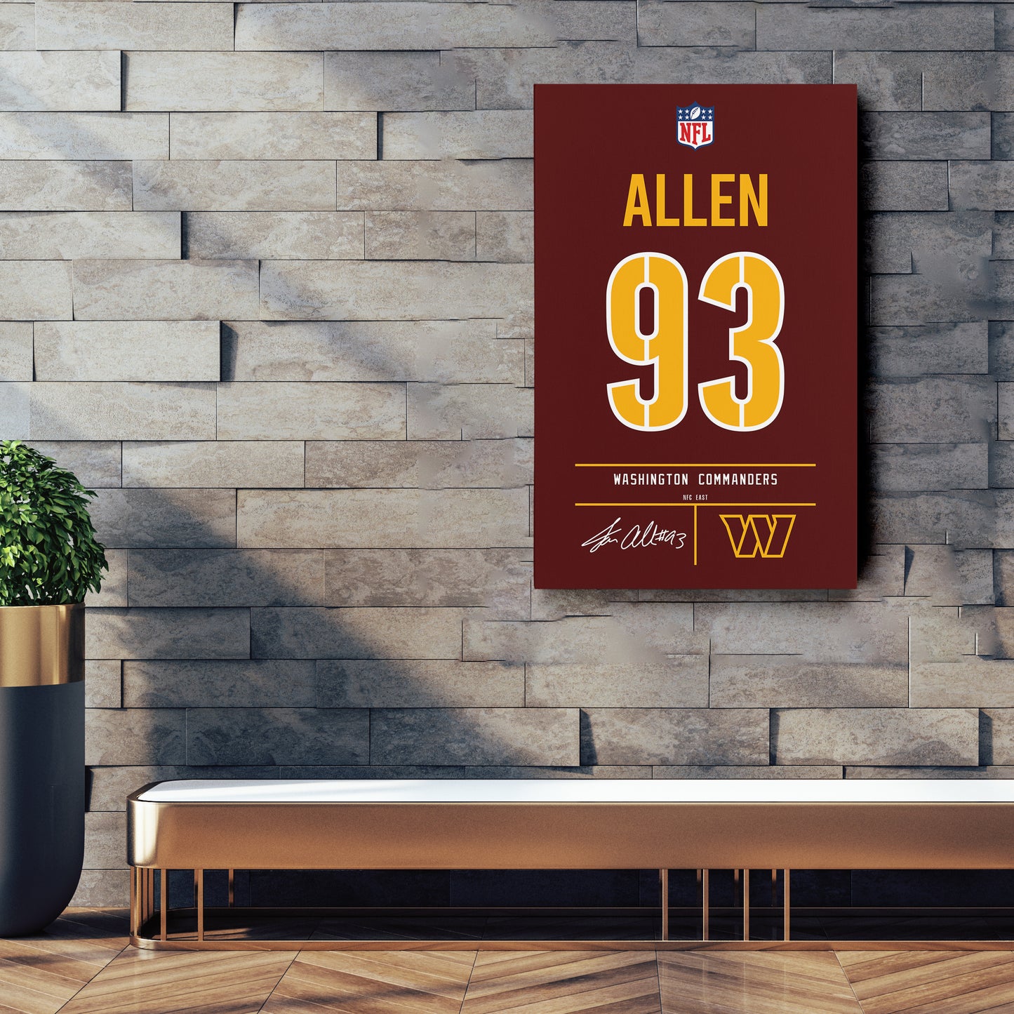 Jonathan Allen Commanders Jersey Canvas Print | Wall Art Decor
