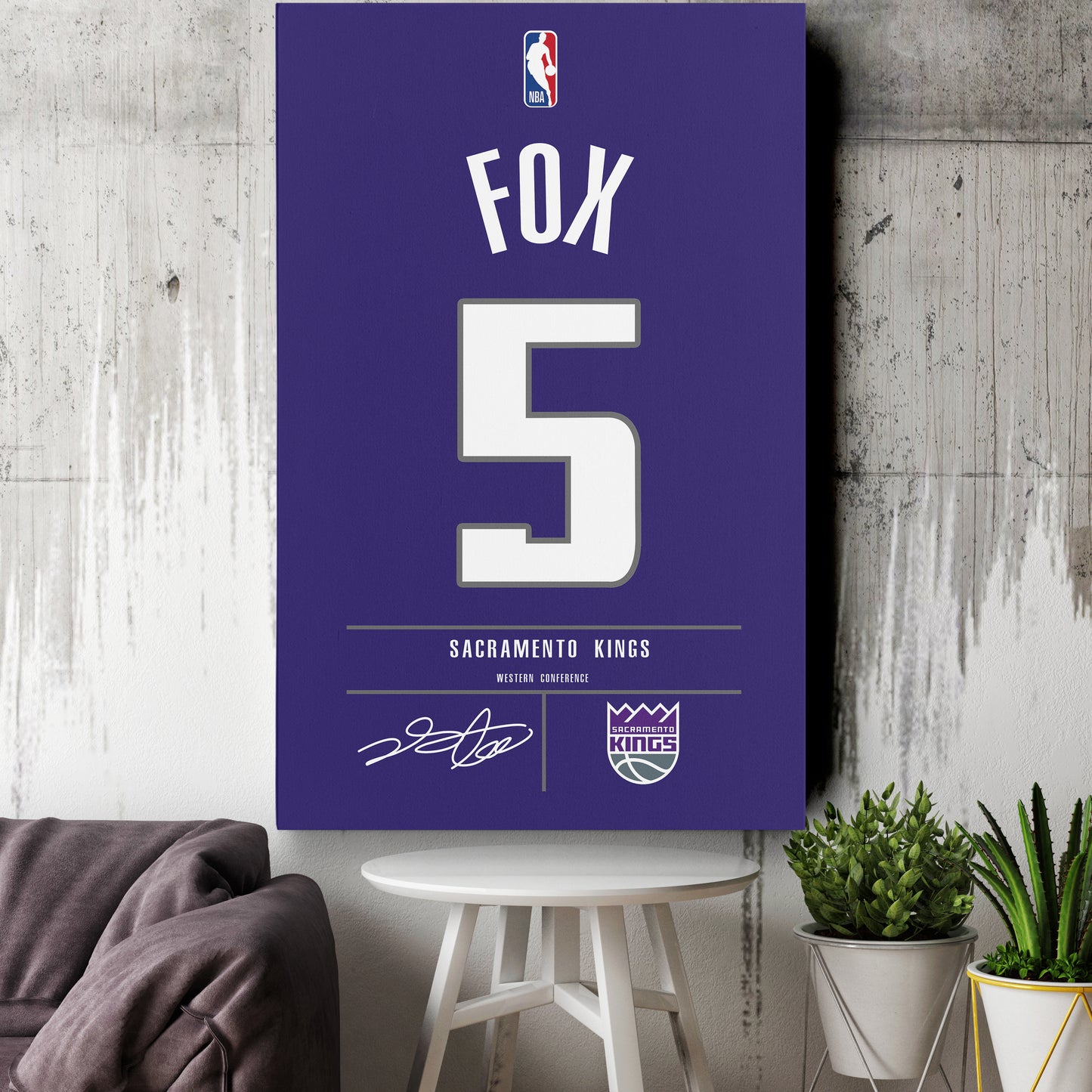 De'Aaron Fox Kings Jersey Canvas Print | Wall Art Decor