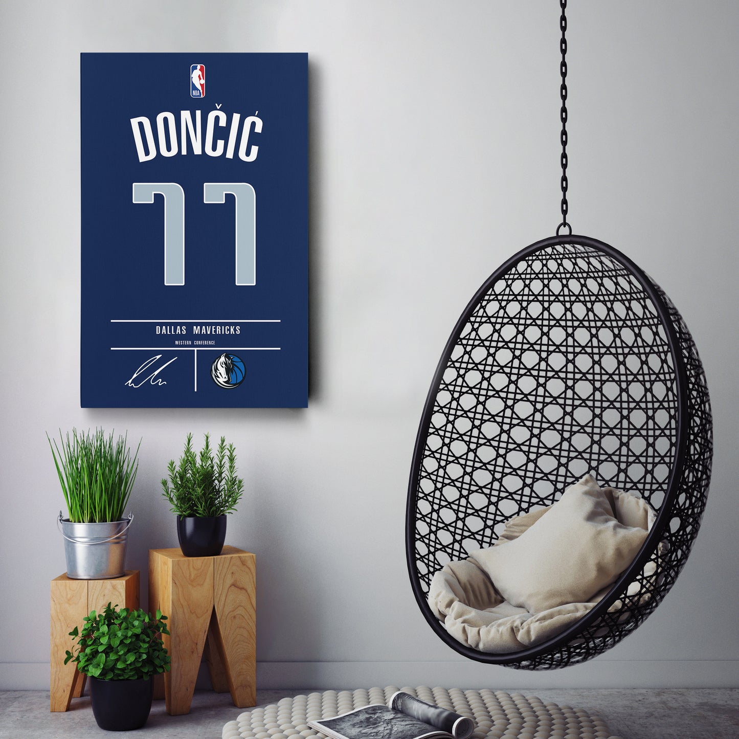 Luka Doncic Mavericks Jersey Canvas Print | Wall Art Decor