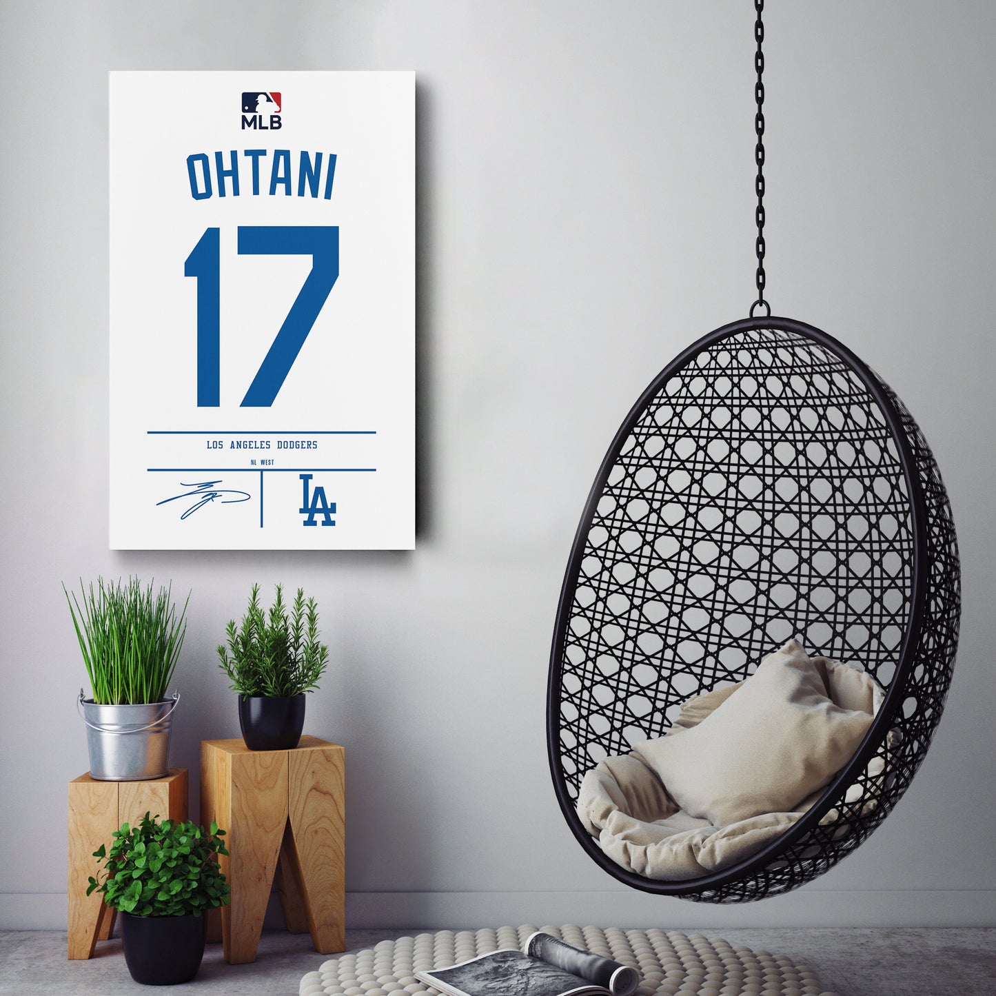 Shohei Ohtani Dodgers Jersey Canvas Print | Wall Art Decor