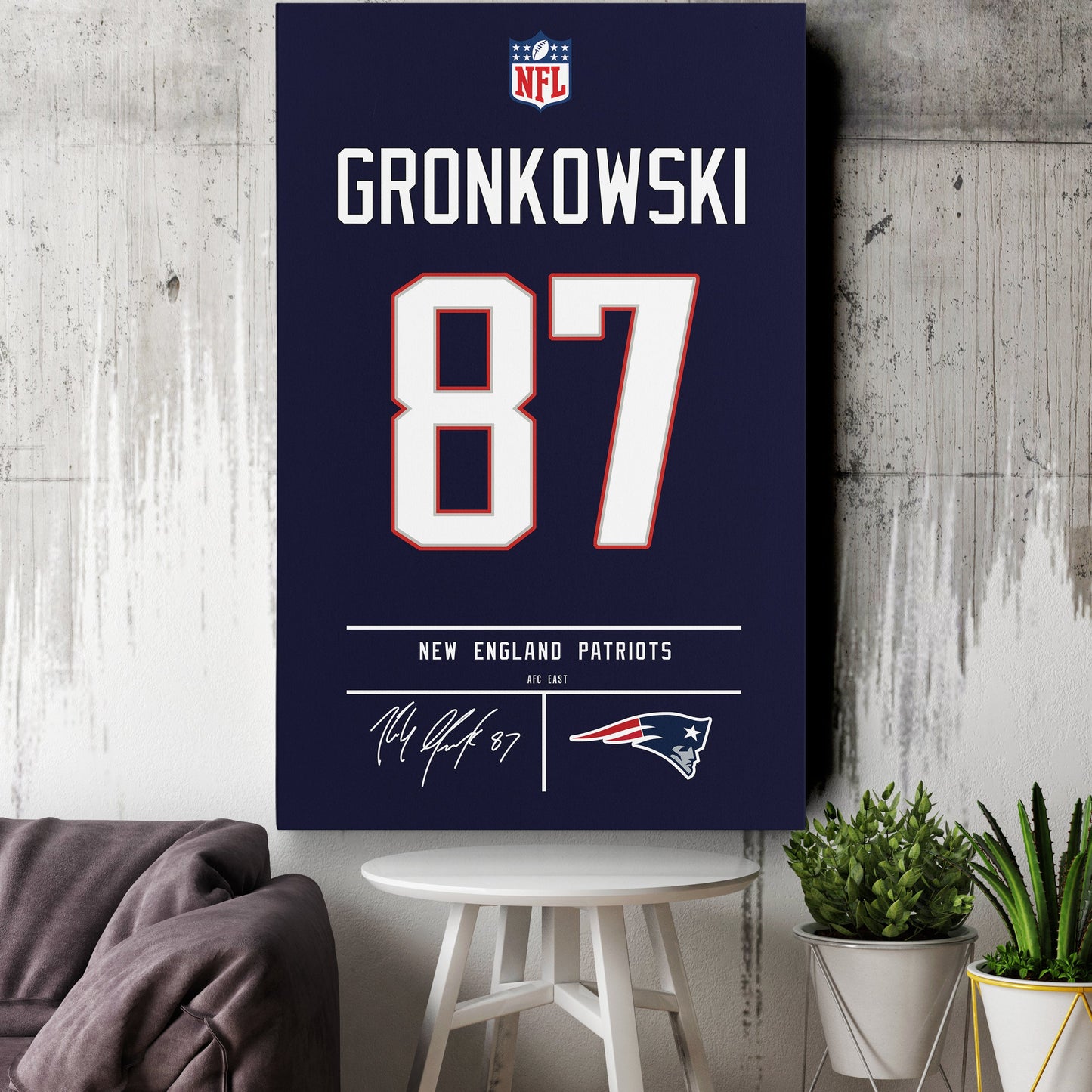 Rob Gronkowski Patriots Jersey Canvas Print | Wall Art Decor