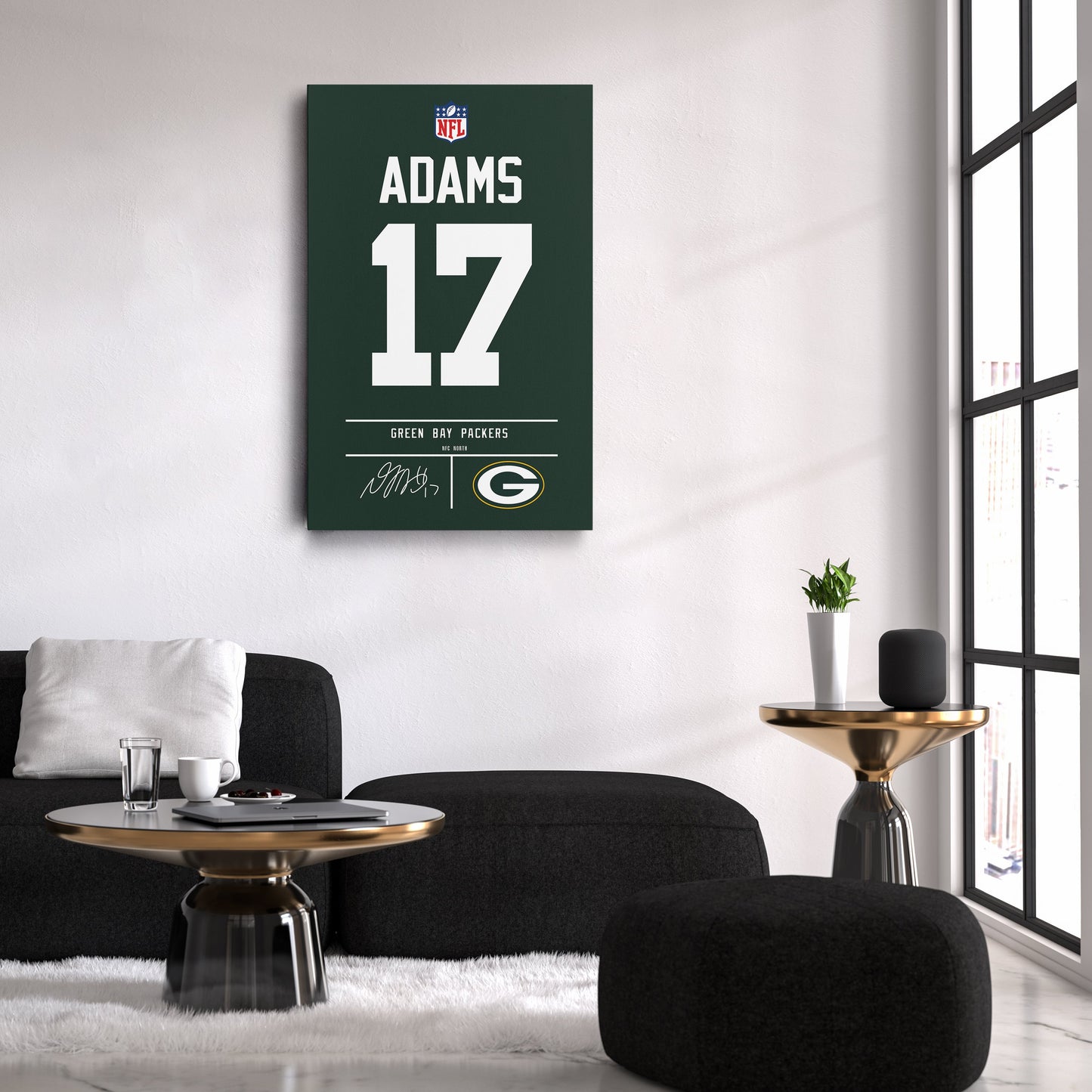 Davante Adams Packers Jersey Canvas Print | Wall Art Decor