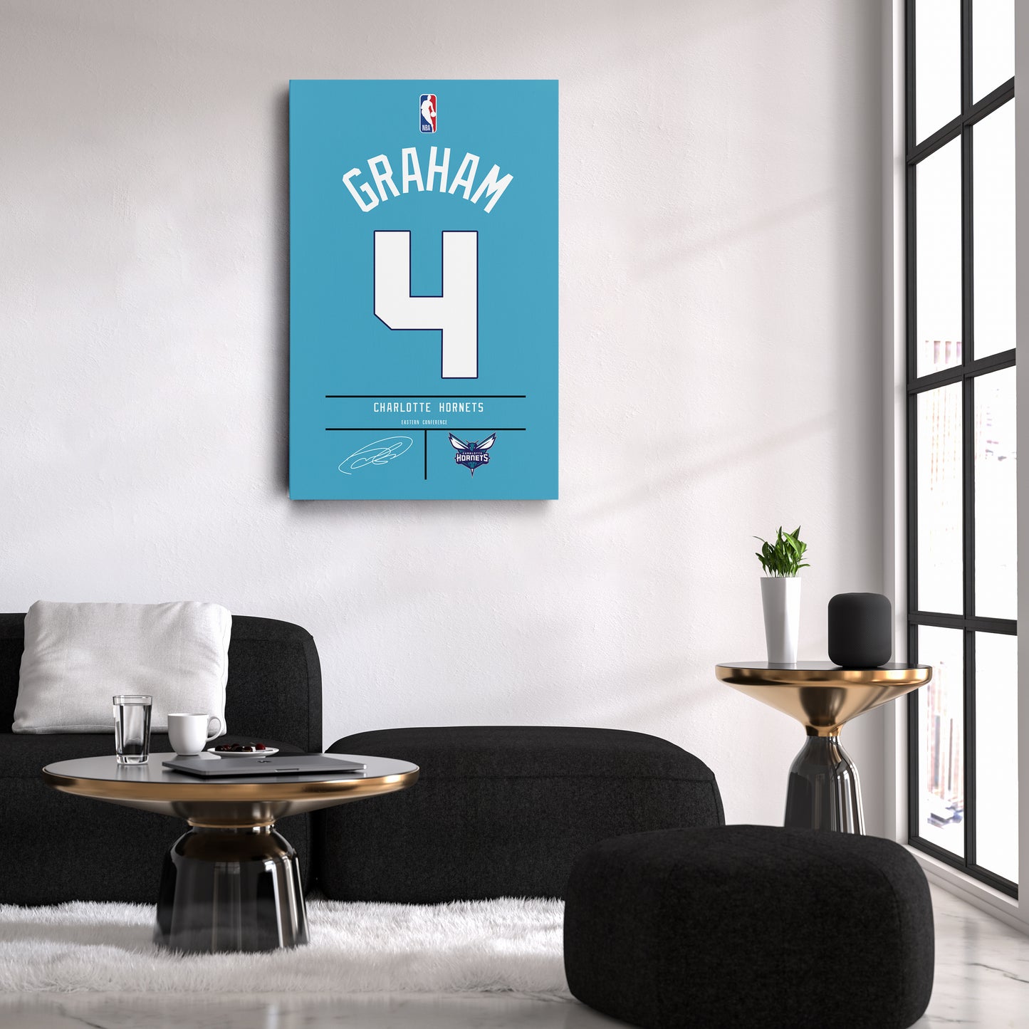 Devonte' Graham Hornets Jersey Canvas Print | Wall Art Decor