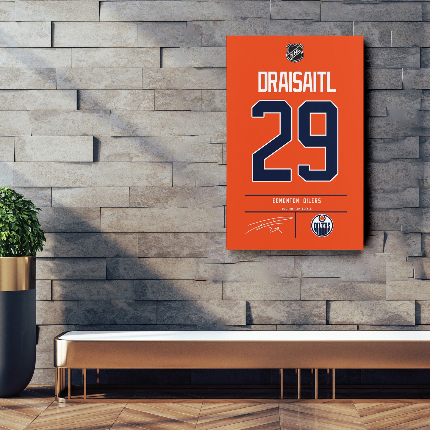 Leon Draisaitl Oilers Jersey Canvas Print | Wall Art Decor