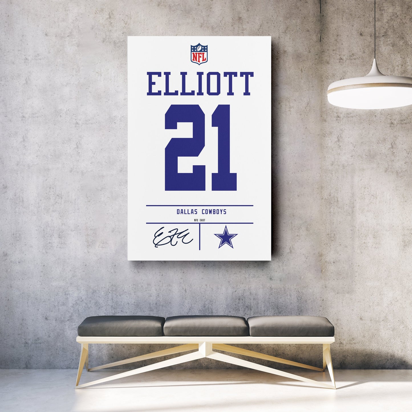 Ezekiel Elliott Cowboys Jersey Canvas Print | Wall Art Decor