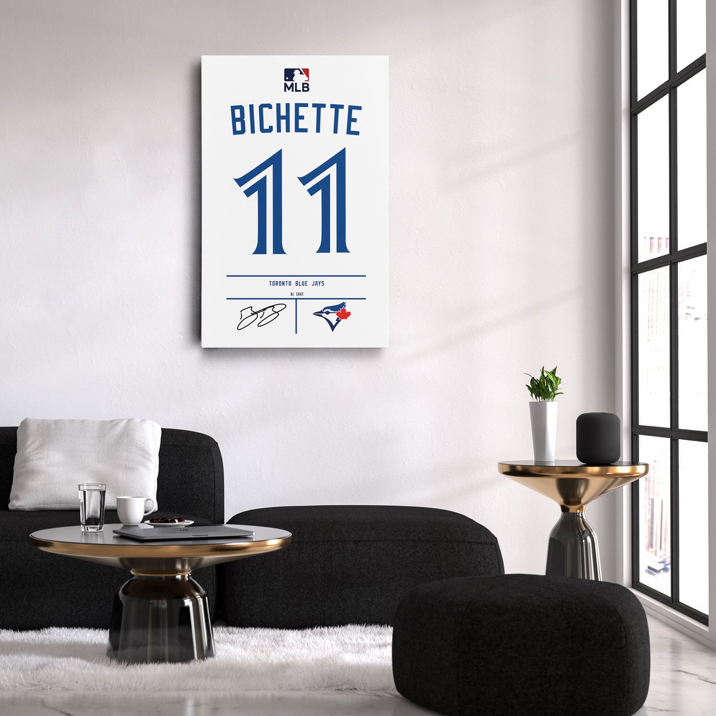 Bo Bichette Blue Jays Jersey Canvas Print | Wall Art Decor