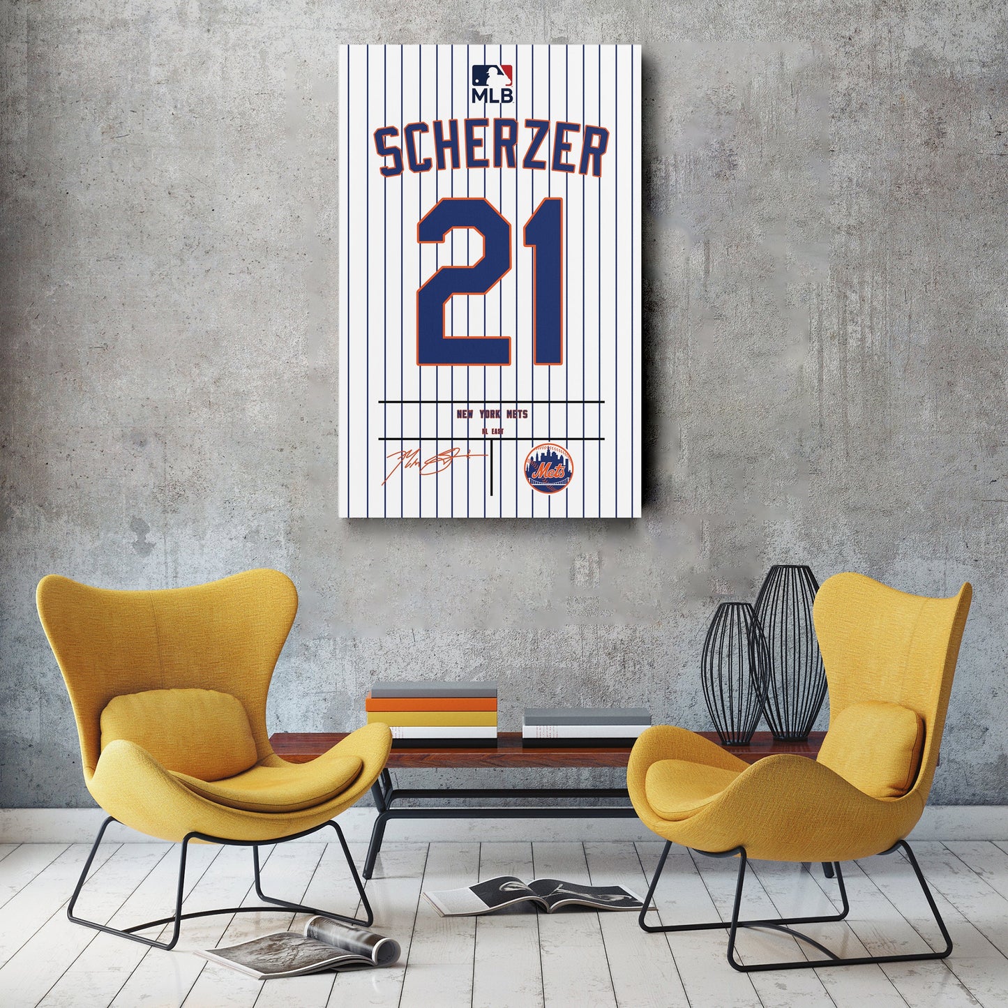 Max Scherzer Mets Jersey Canvas Print | Wall Art Decor