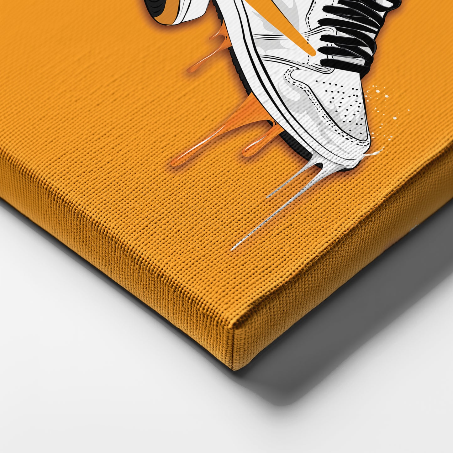 Air Jordan 1 Mid Yellow White Canvas Print | Sneakerhead Wall Art