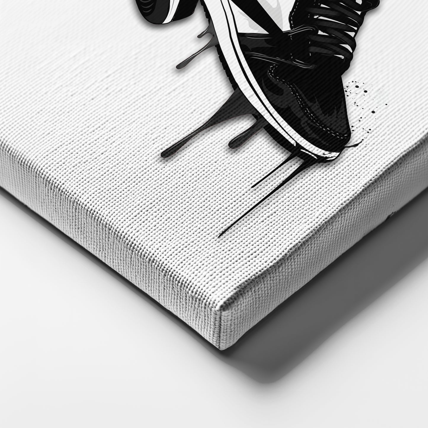 Air Jordan 1 Mid Black White Canvas Print | Sneakerhead Wall Art