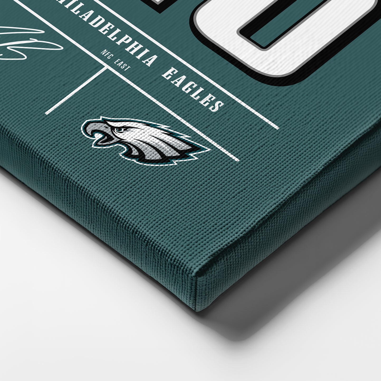 Saquon Barkley Eagles Jersey Canvas Print | Wall Art Decor