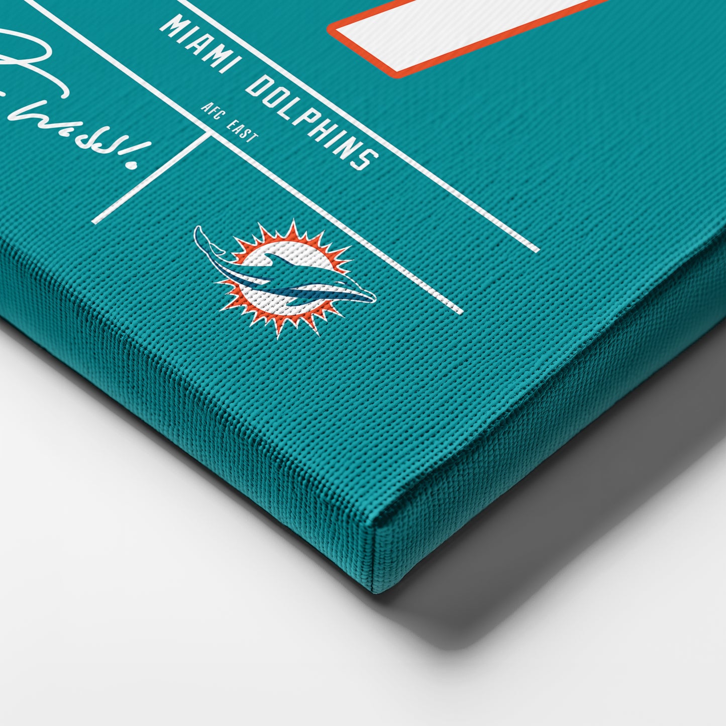 Jaylen Waddle Dolphins Jersey Canvas Print | Wall Art Decor