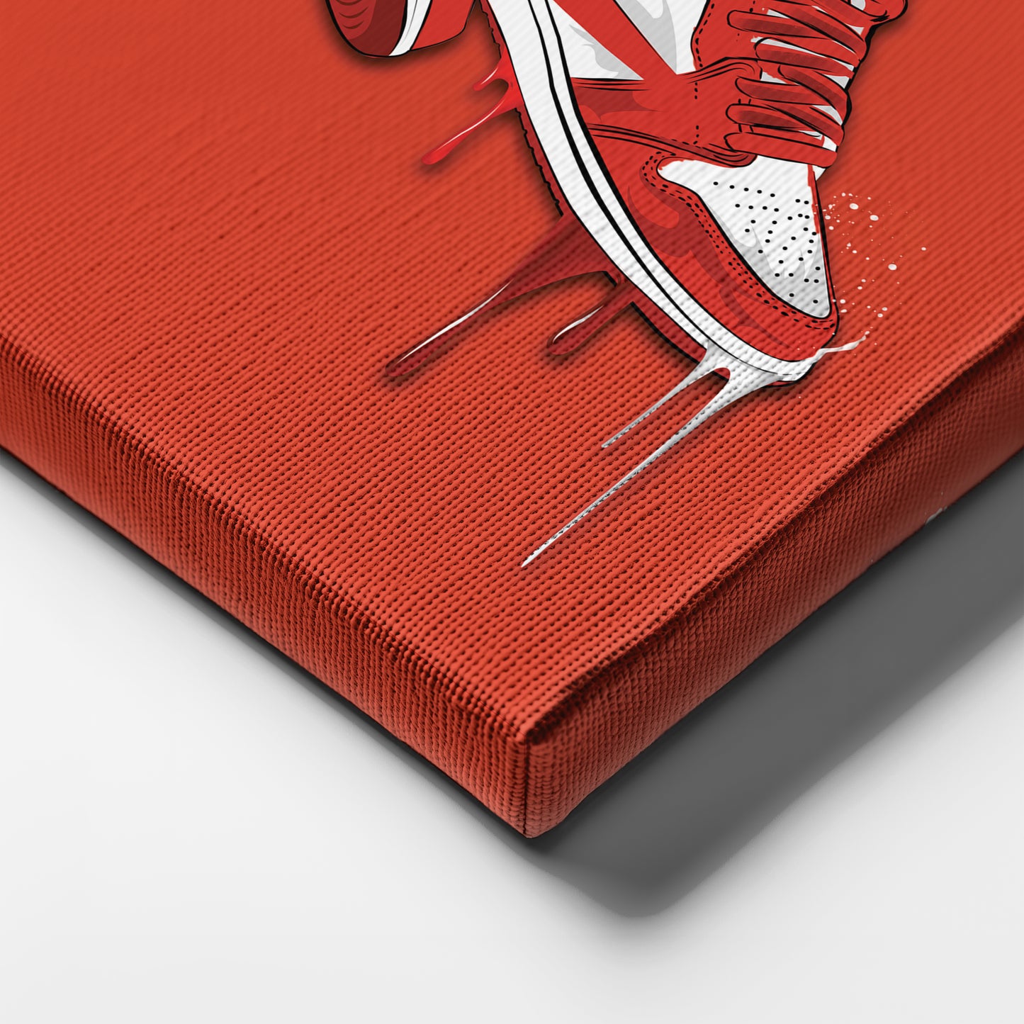 Air Jordan 1 Mid Red White Canvas Print | Sneakerhead Wall Art