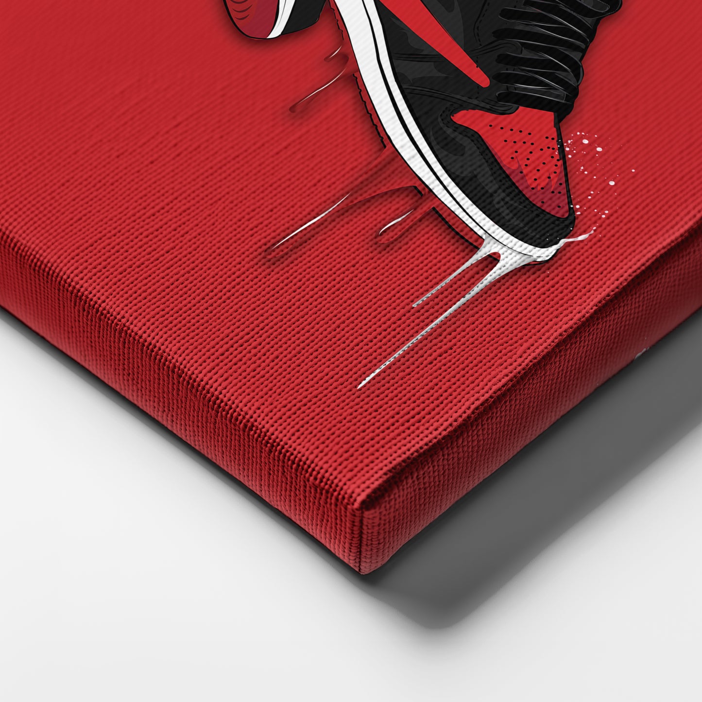Air Jordan 1 Mid Red Black Canvas Print | Sneakerhead Wall Art