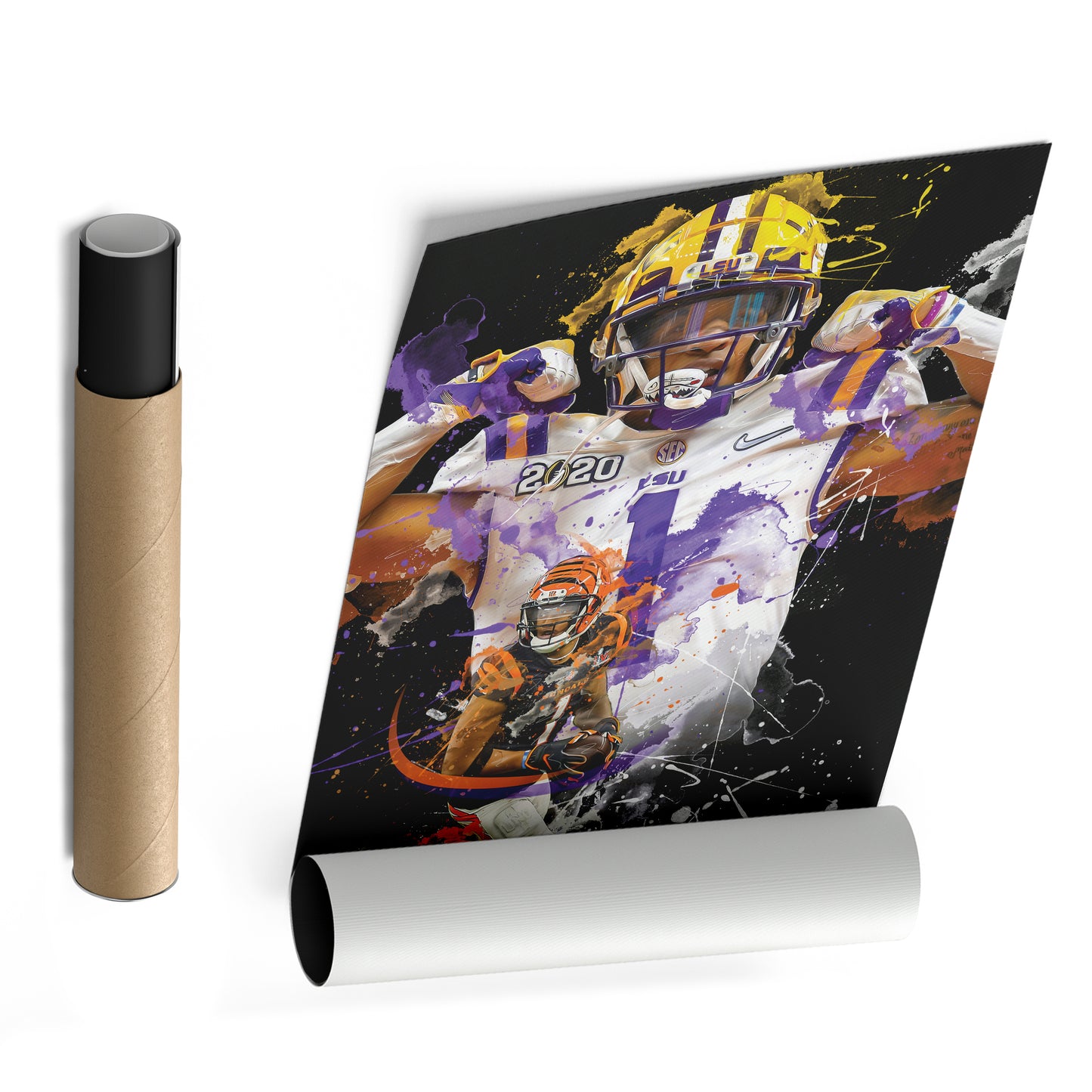 Ja'Marr Chase Bengals Canvas Print | Cincinnati Football Wall Art