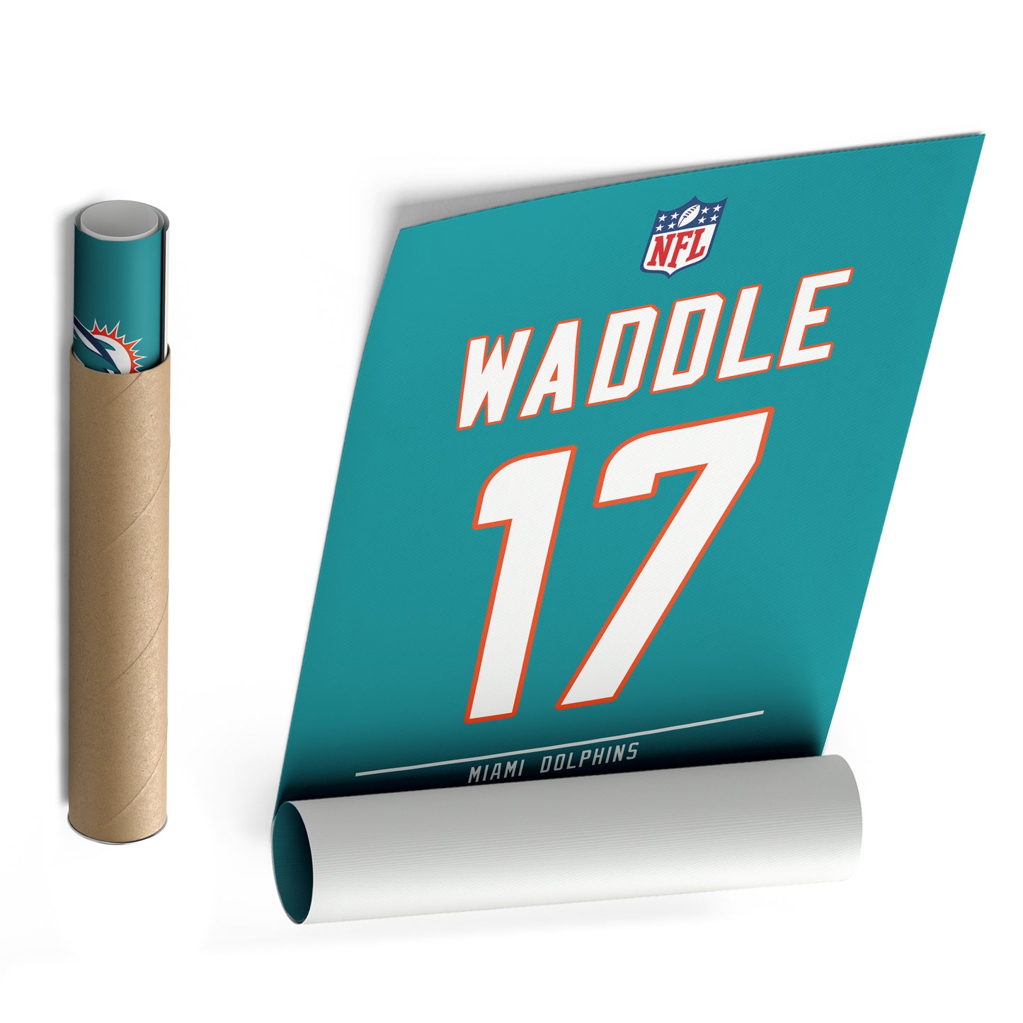 Jaylen Waddle Dolphins Jersey Canvas Print | Wall Art Decor