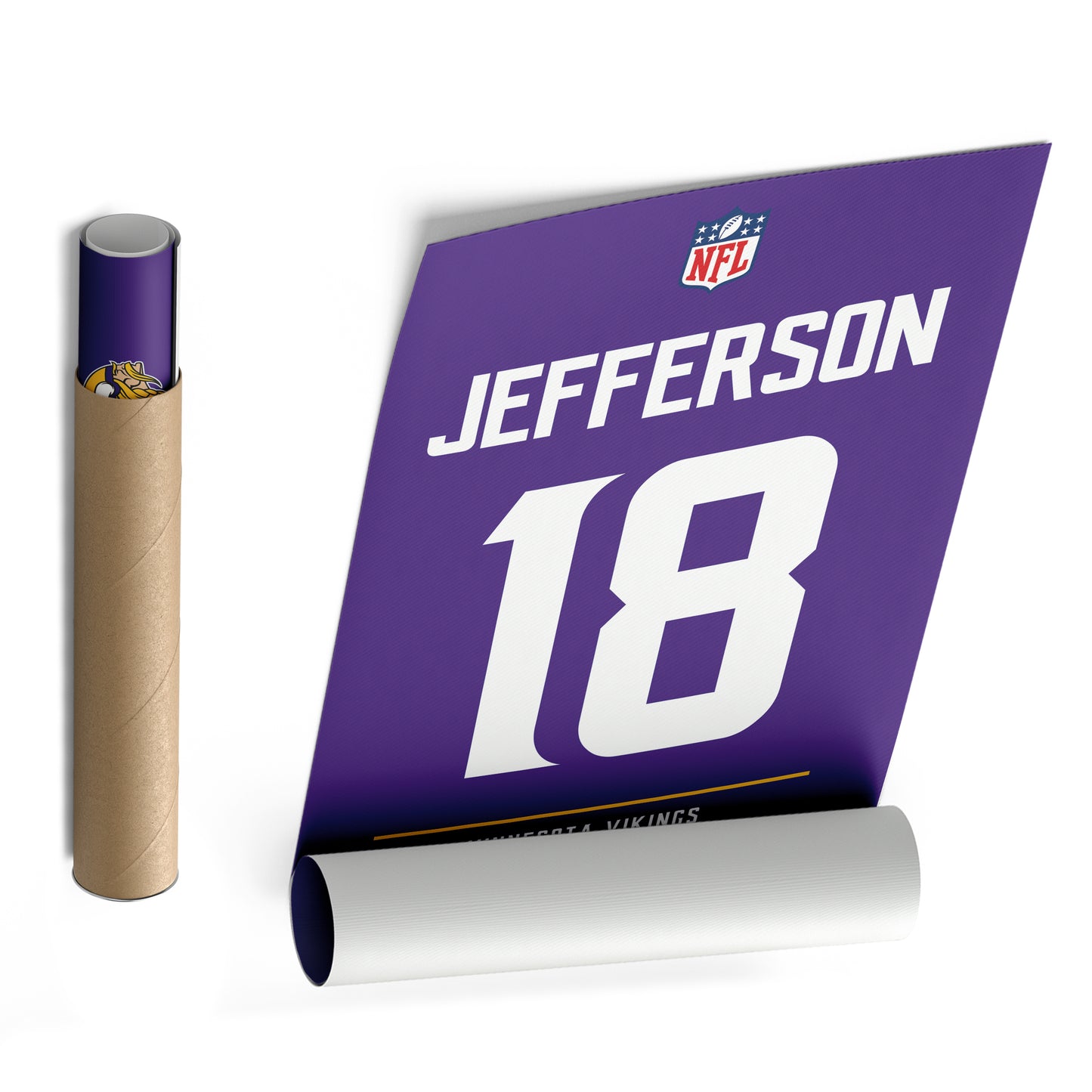 Justin Jefferson Vikings Jersey Canvas Print | Wall Art Decor