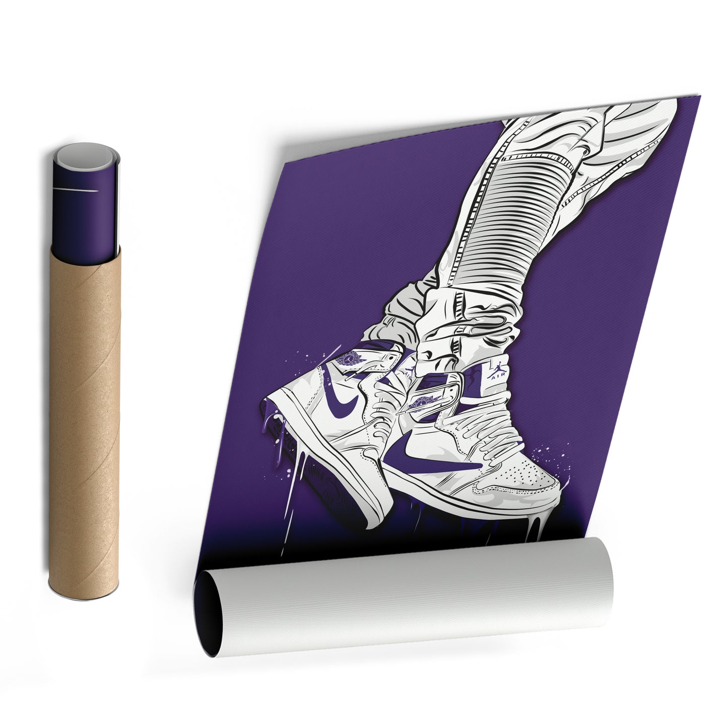 Air Jordan 1 Mid White Canvas Print | Sneakerhead Wall Art