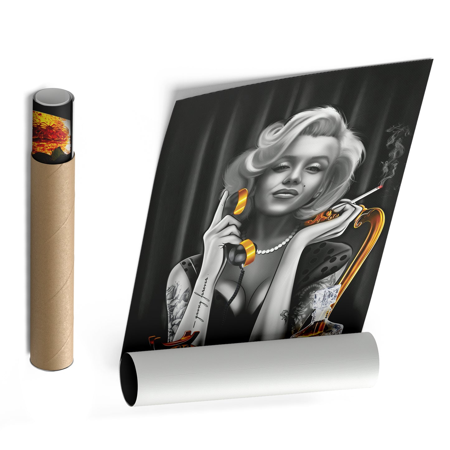 Marilyn Monroe on the Phone Canvas Print | Vintage Hollywood Wall Art