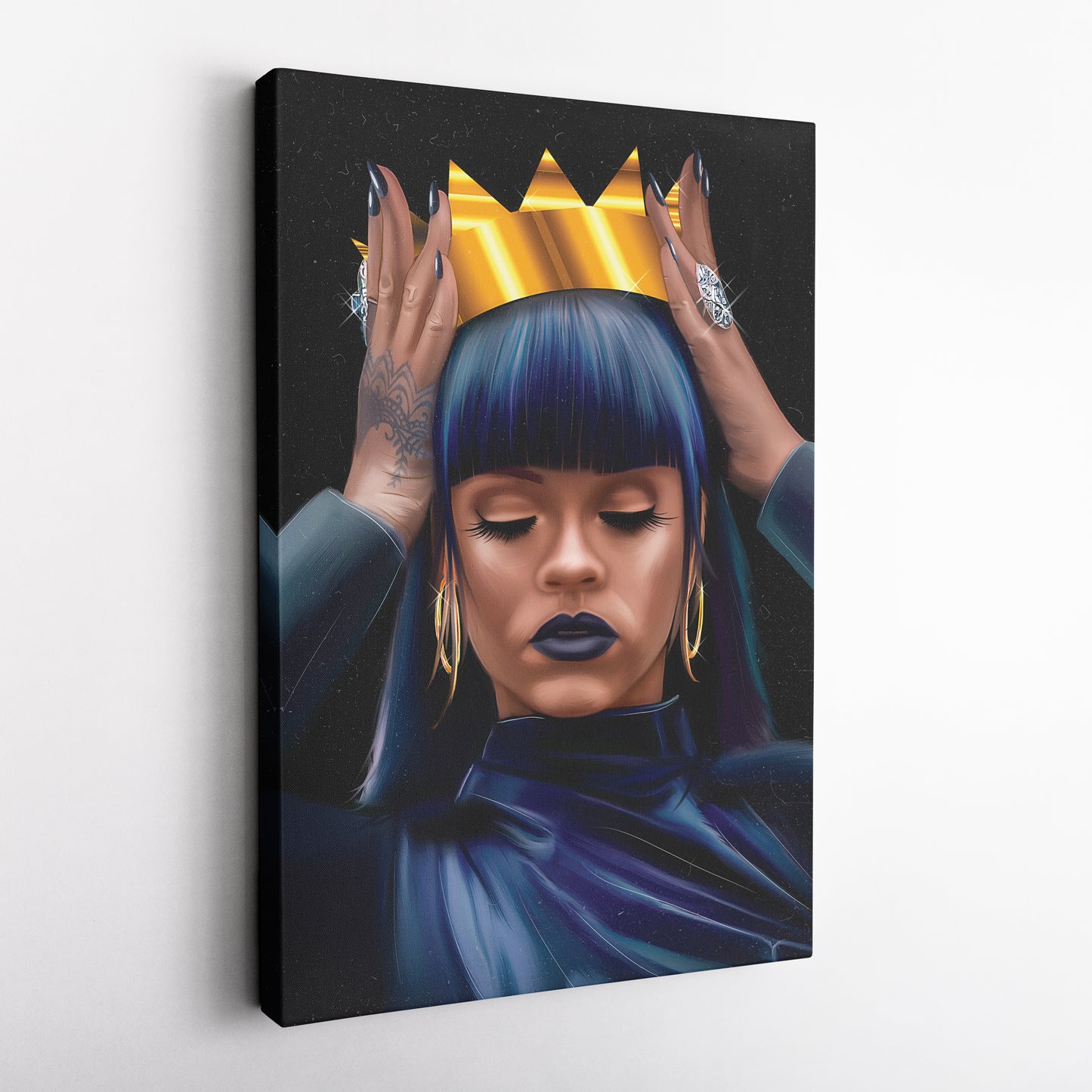 Rihanna Crown Canvas Print | Iconic Music & Fashion Wall Art
