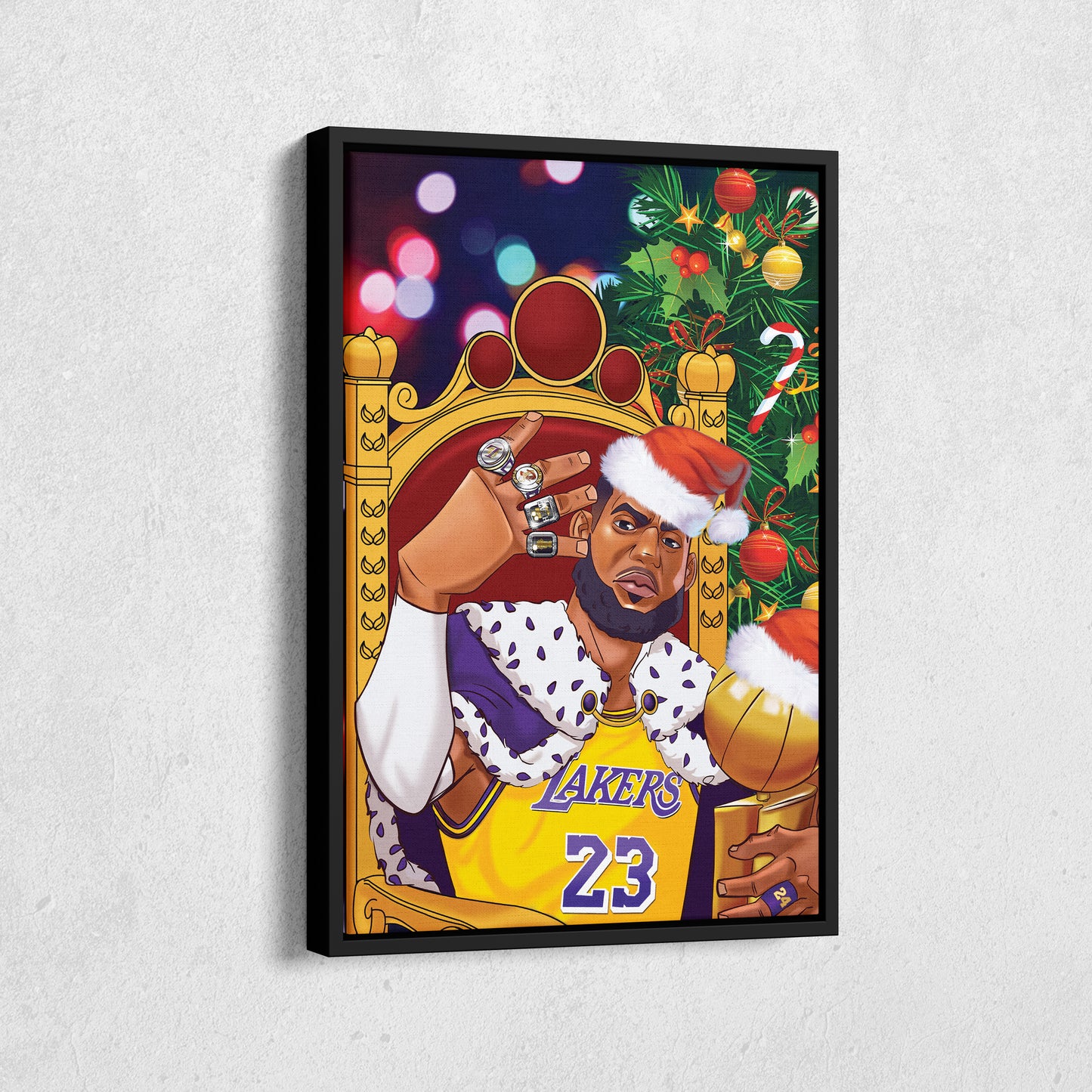 LeBron James Christmas Canvas Print | Festive Basketball Wall Art
