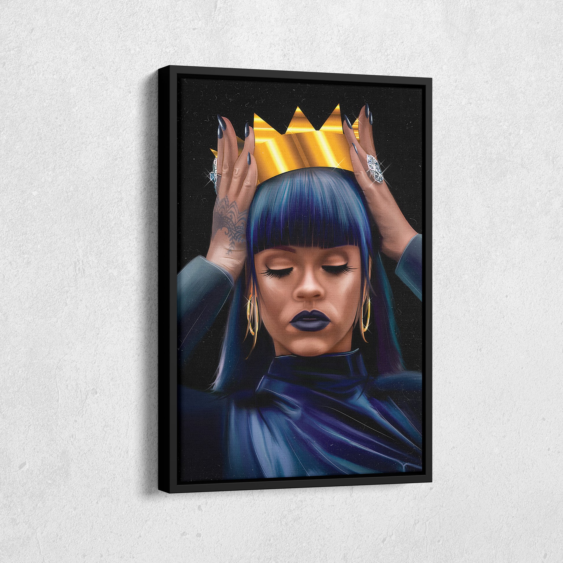Rihanna Crown Canvas Print | Iconic Music & Fashion Wall Art
