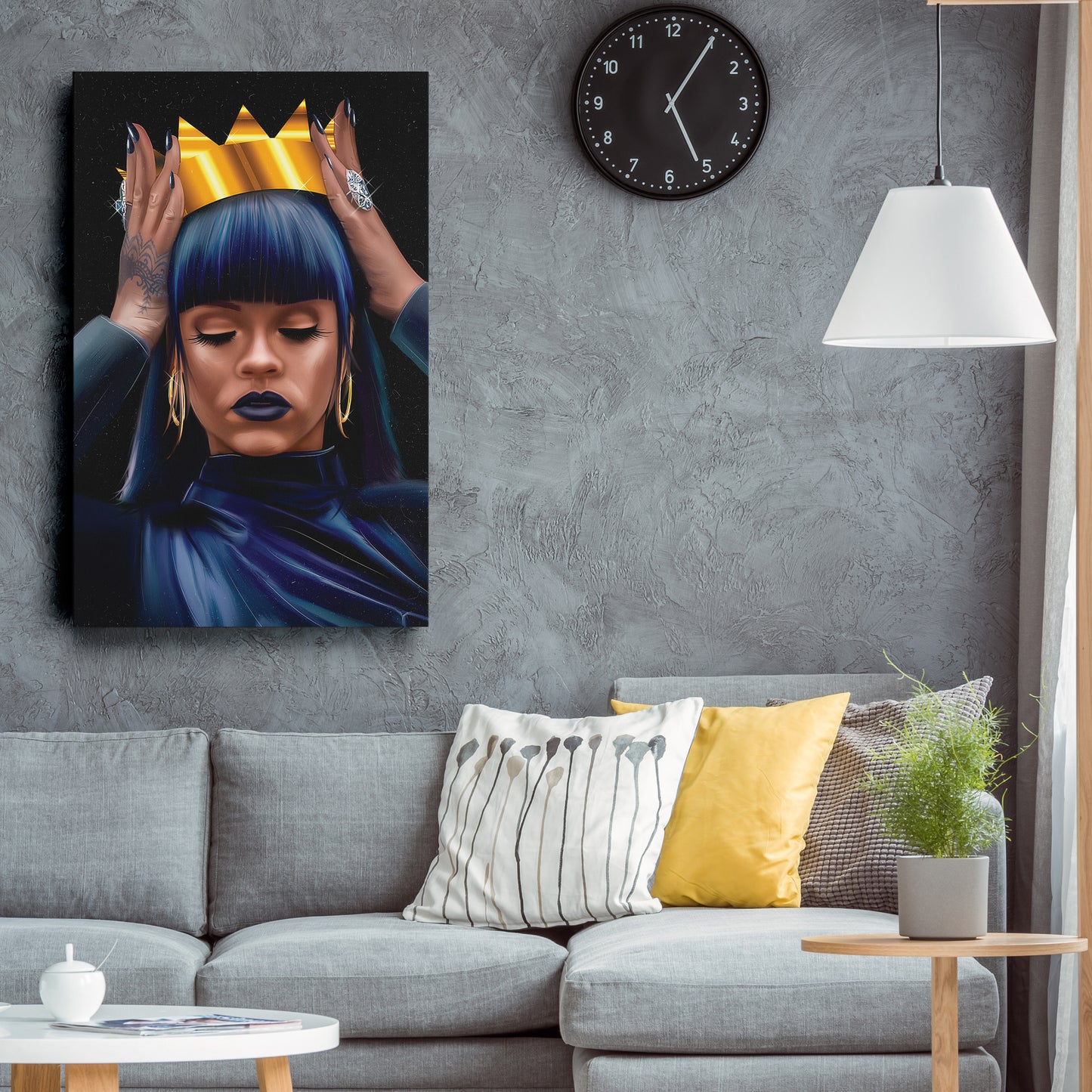 Rihanna Crown Canvas Print | Iconic Music & Fashion Wall Art