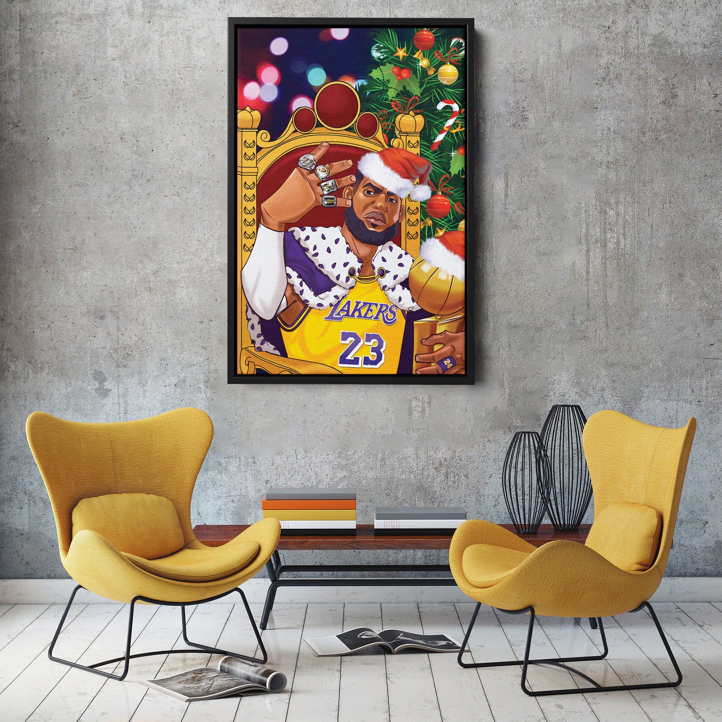 LeBron James Christmas Canvas Print | Festive Basketball Wall Art