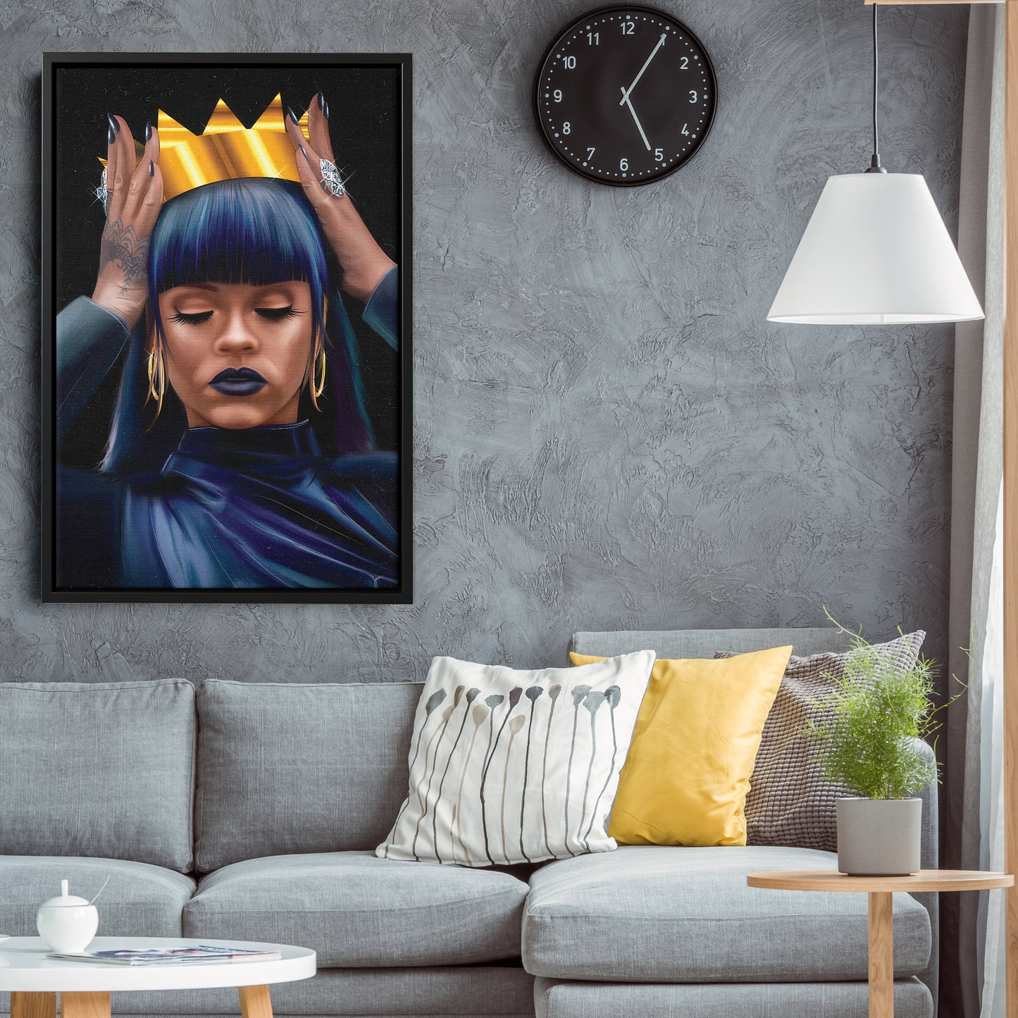 Rihanna Crown Canvas Print | Iconic Music & Fashion Wall Art