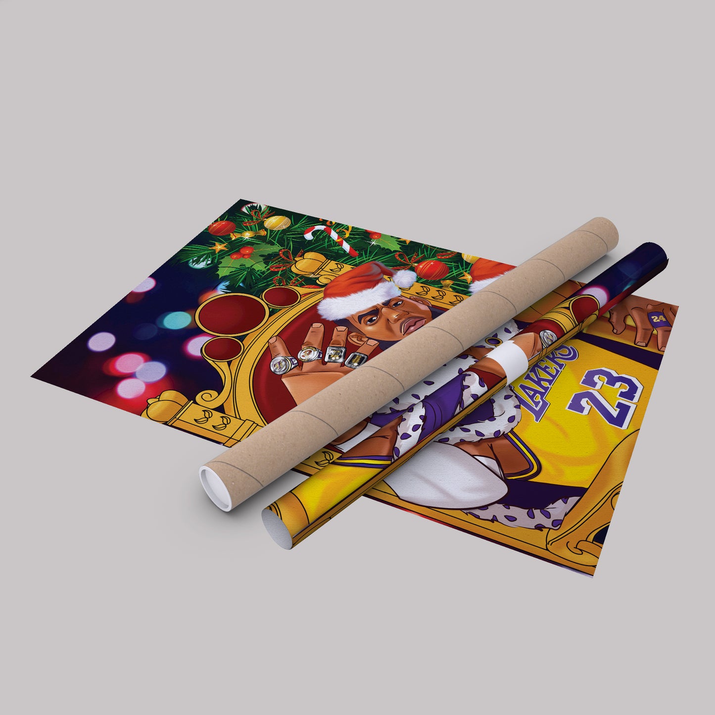 LeBron James Christmas Canvas Print | Festive Basketball Wall Art