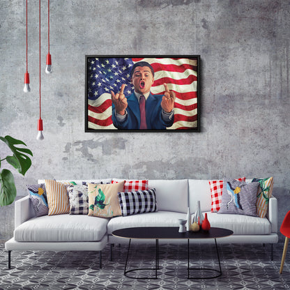 The Wolf of Wall Street Middle Finger Canvas Print | Bold Movie Wall Art