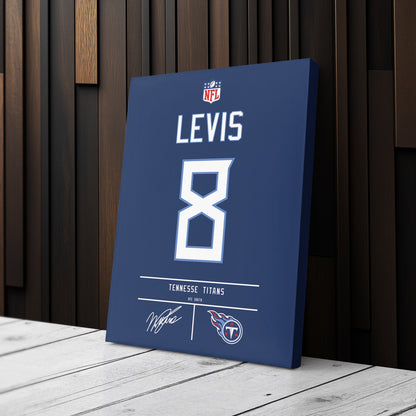 Will Levis Titans Jersey Canvas Print | Wall Art Decor