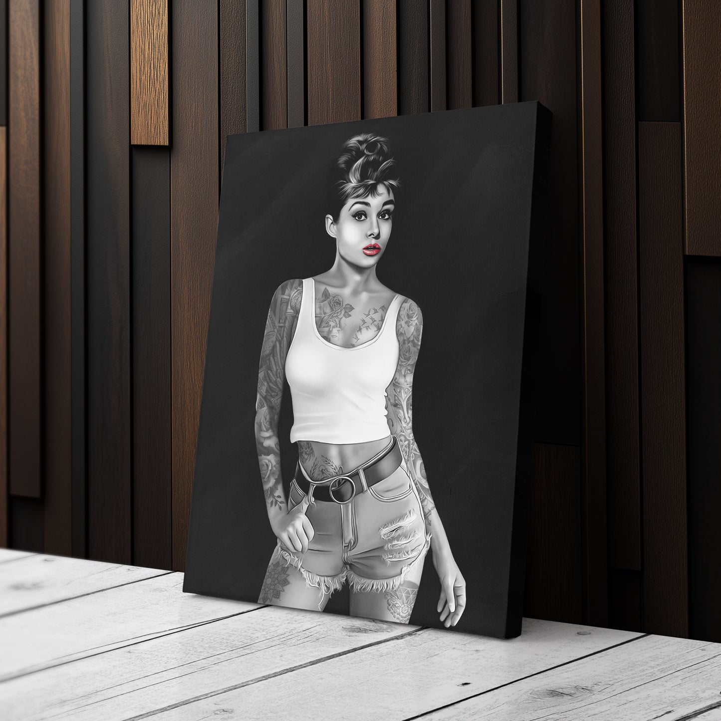 Audrey Hepburn Tattoo Canvas Print | Iconic Hollywood Wall Art