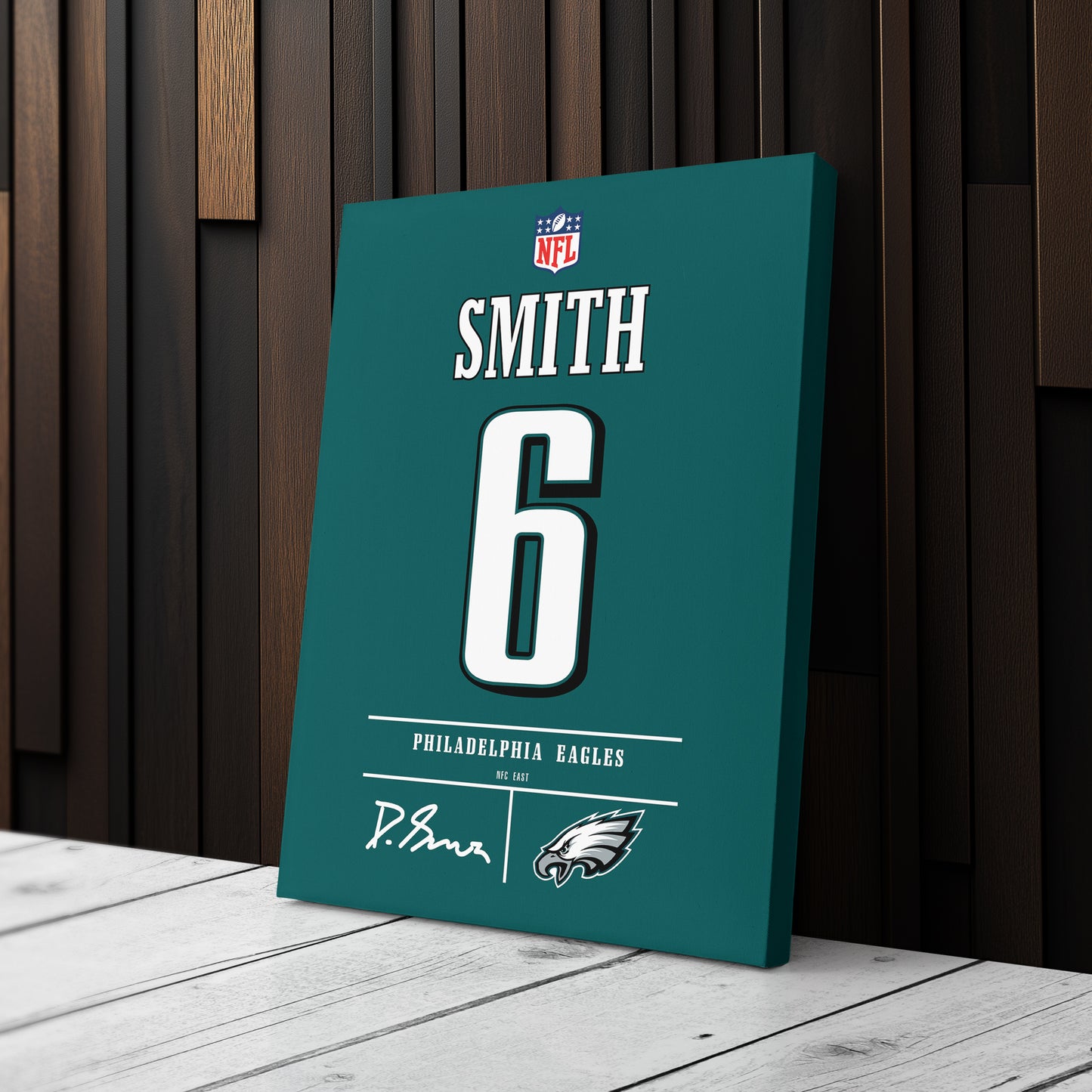 DeVonta Smith Philadelphia Eagles Jersey Canvas Wall Art