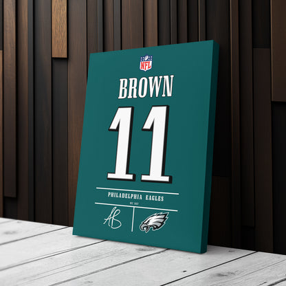 A. J. Brown Eagles Jersey Canvas Print | Wall Art Decor