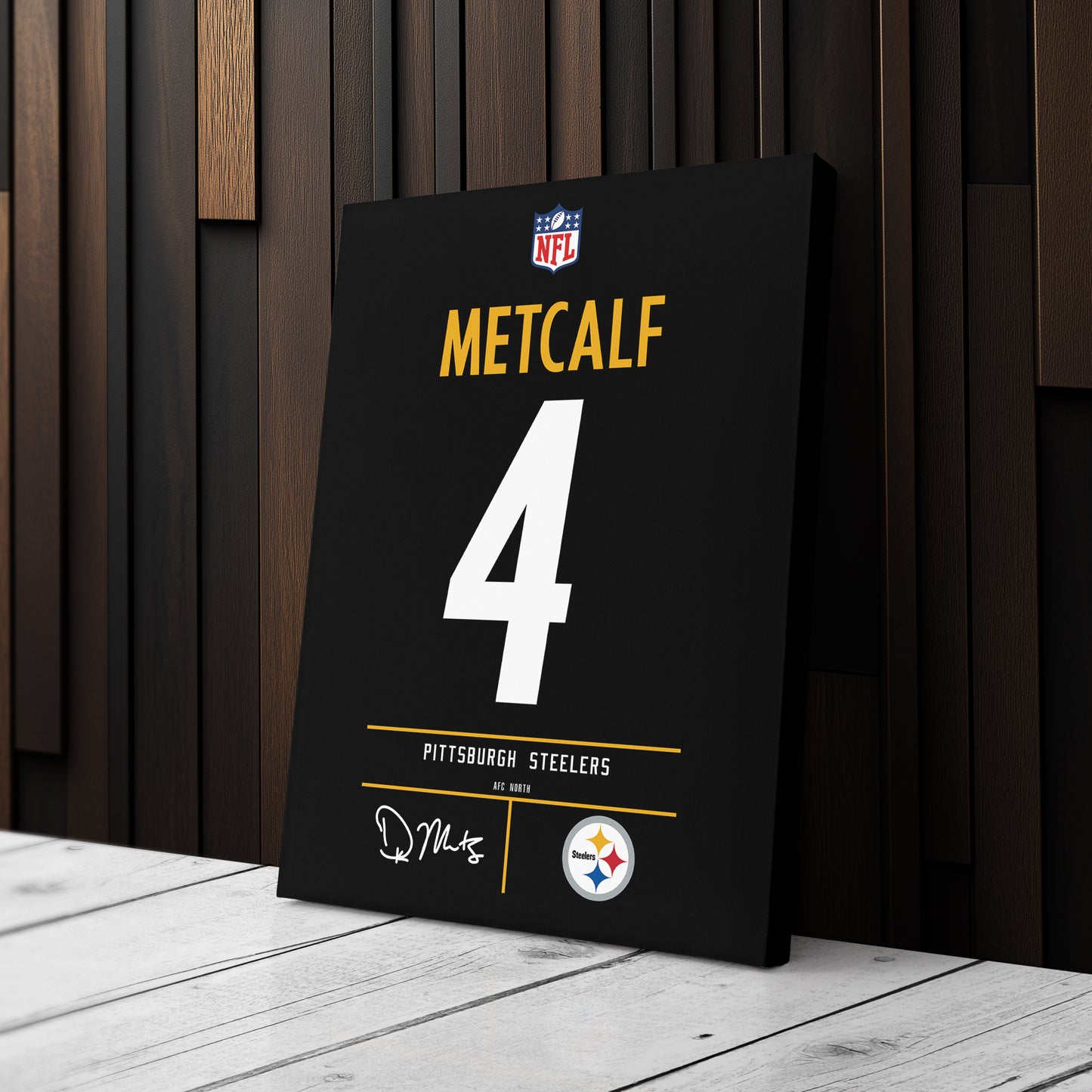 DK Metcalf Pittsburgh Steelers Jersey Canvas Wall Art