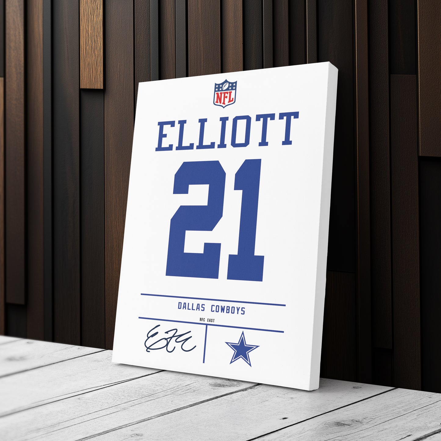 Ezekiel Elliott Cowboys Jersey Canvas Print | Wall Art Decor